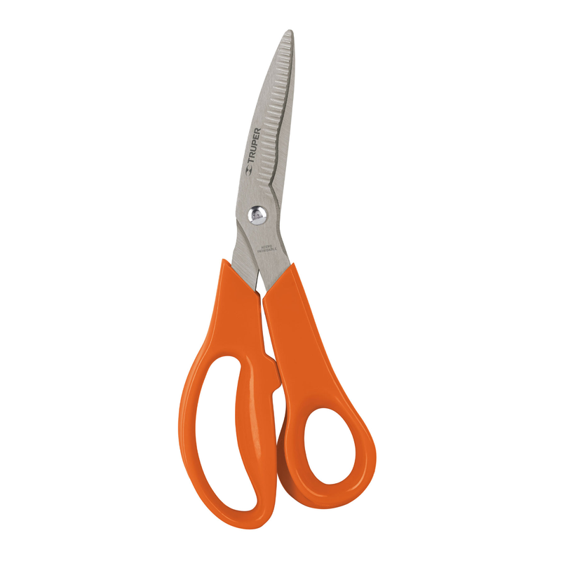 Tijera multiusos de 8", cuchillas dentadas