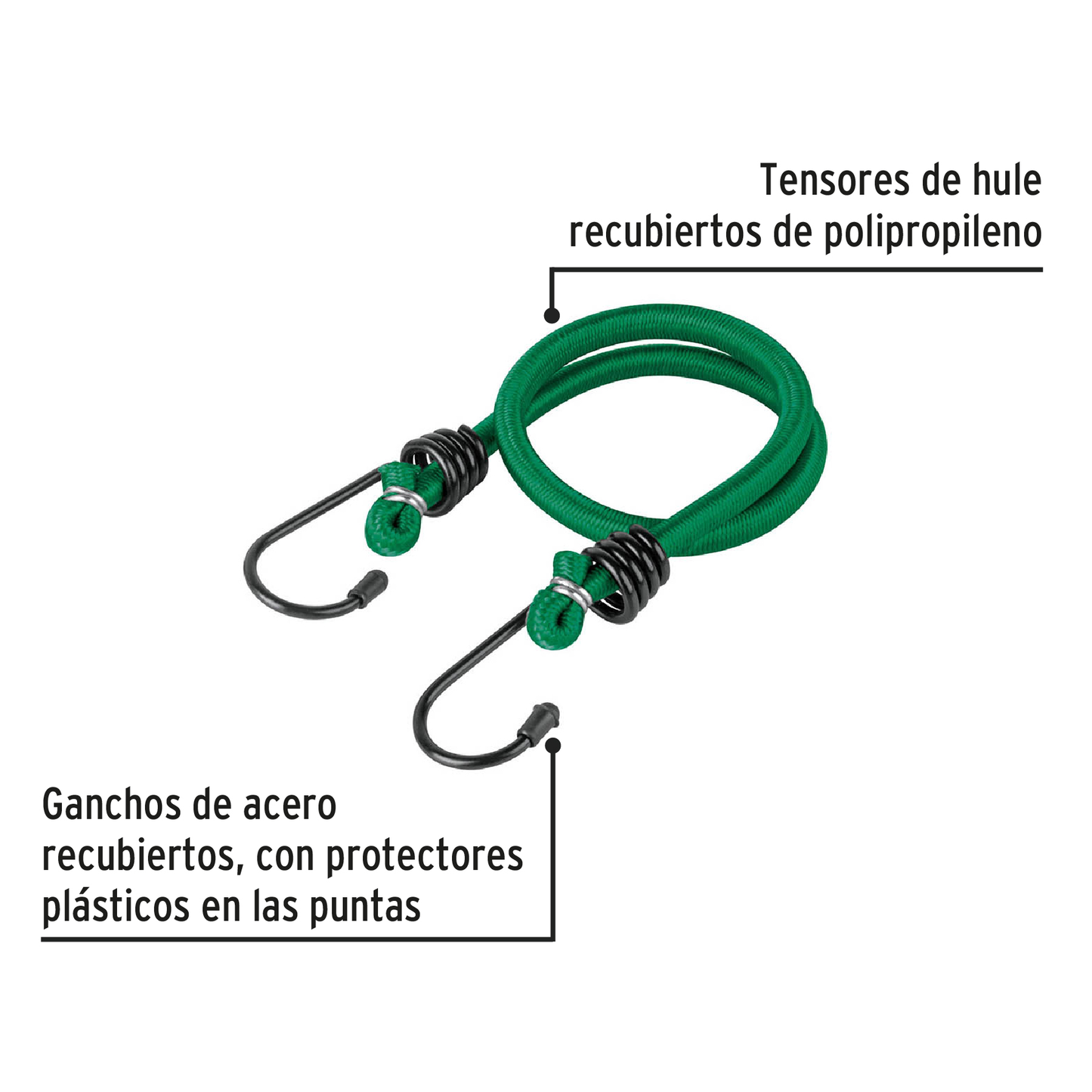 Tensores elásticos 45cm, 2 piezas,Pretul