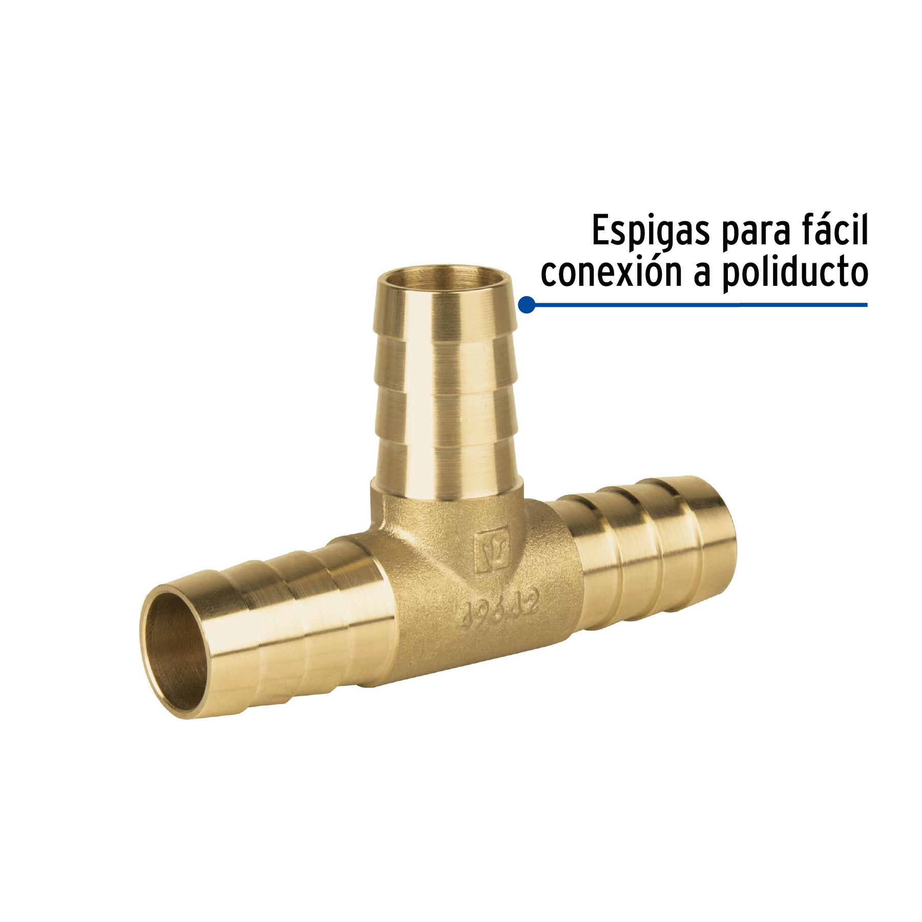 Tee inserción de latón para poliducto negro, 3/4'