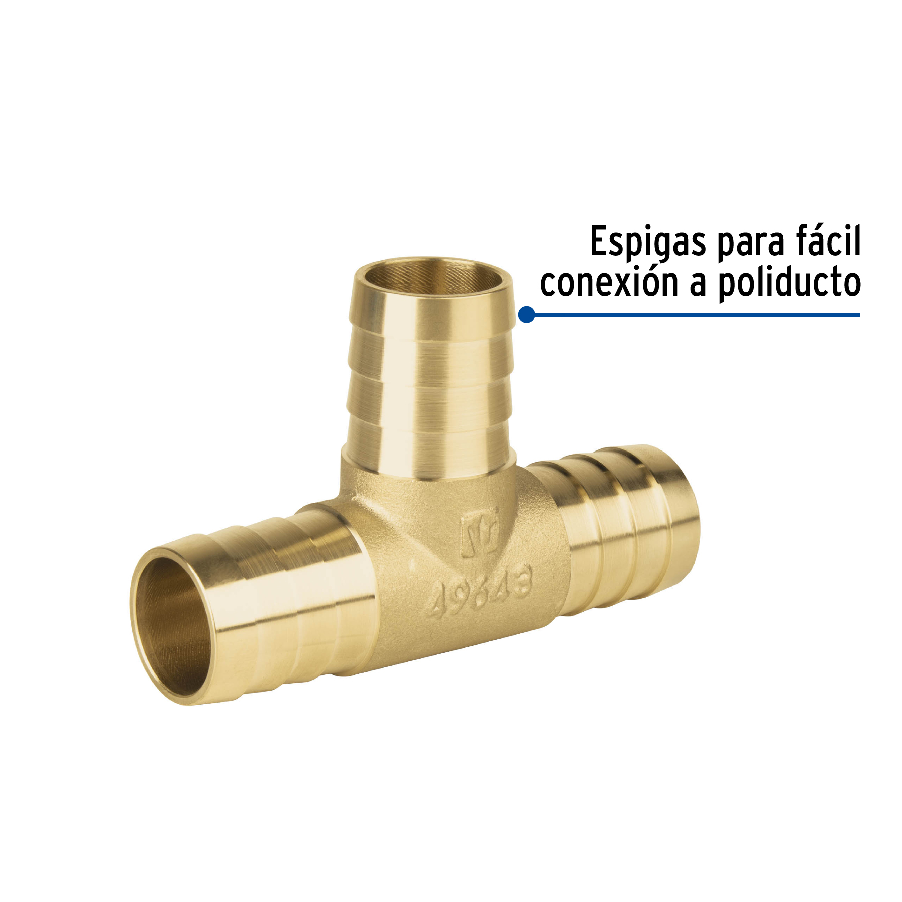 Tee inserción de latón para poliducto negro, 1'