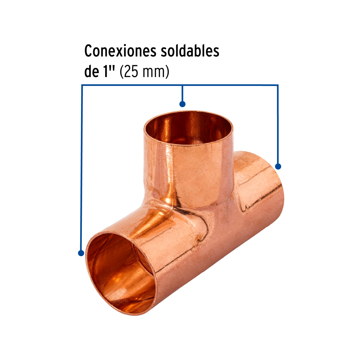 Tee de cobre sencilla, 1', Basic