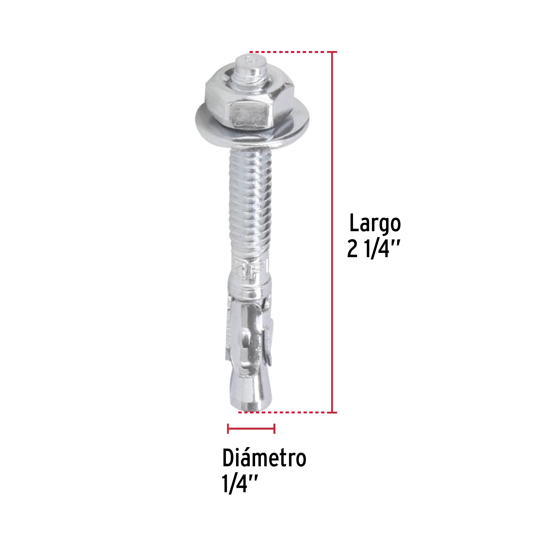 Taquete arpón 1/4' X 2-1/4', caja 100 pzs