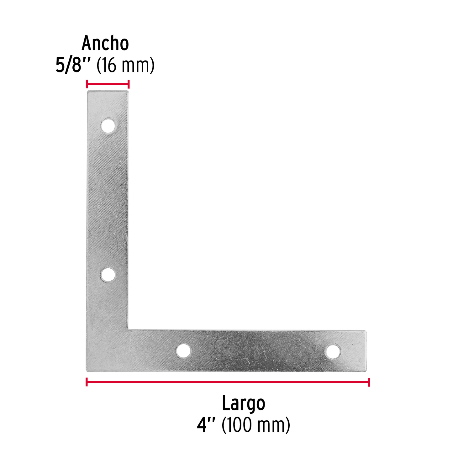 Escuadra cantonera, 4" x 4" (PIEZA)