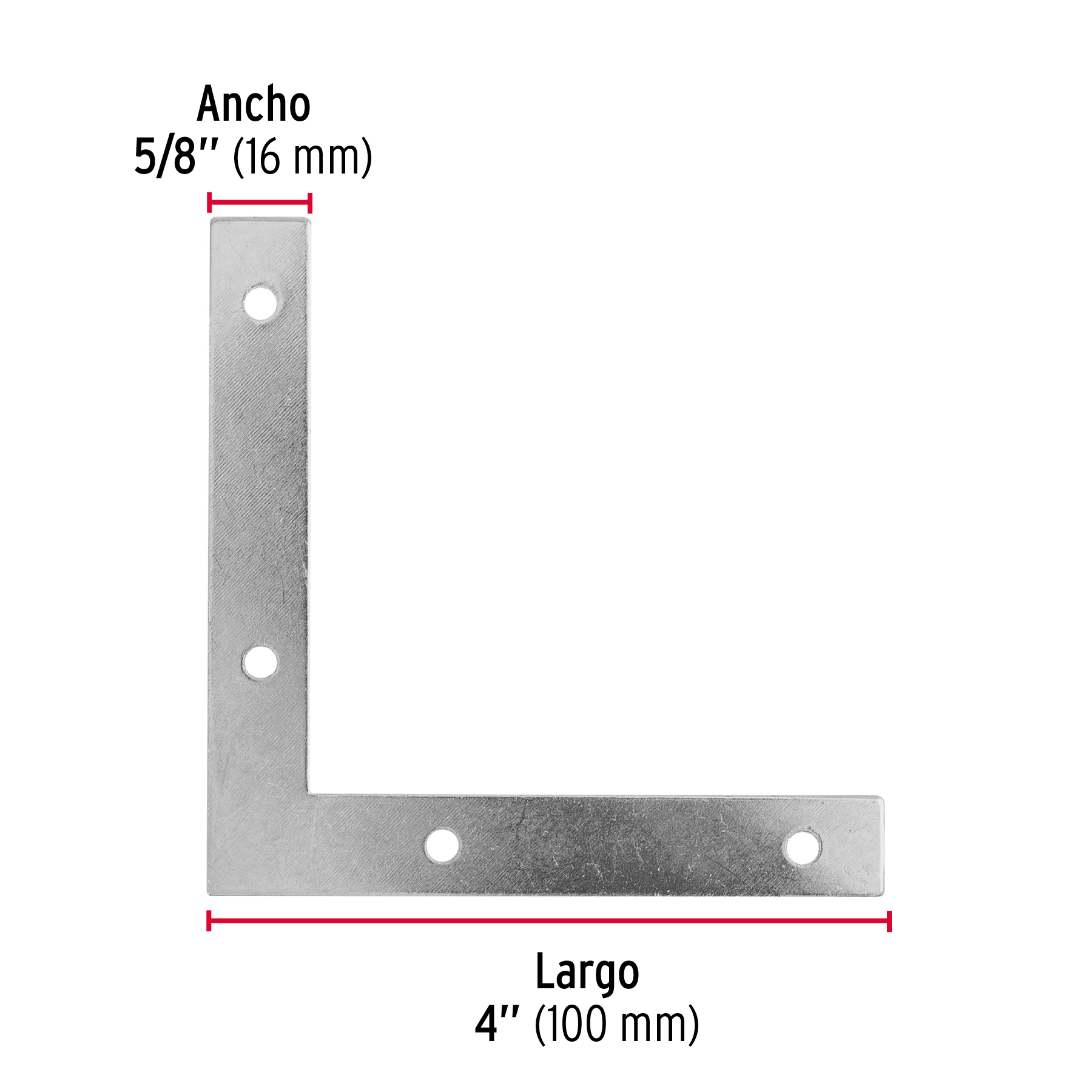 Escuadra cantonera, 4" x 4" (PIEZA)