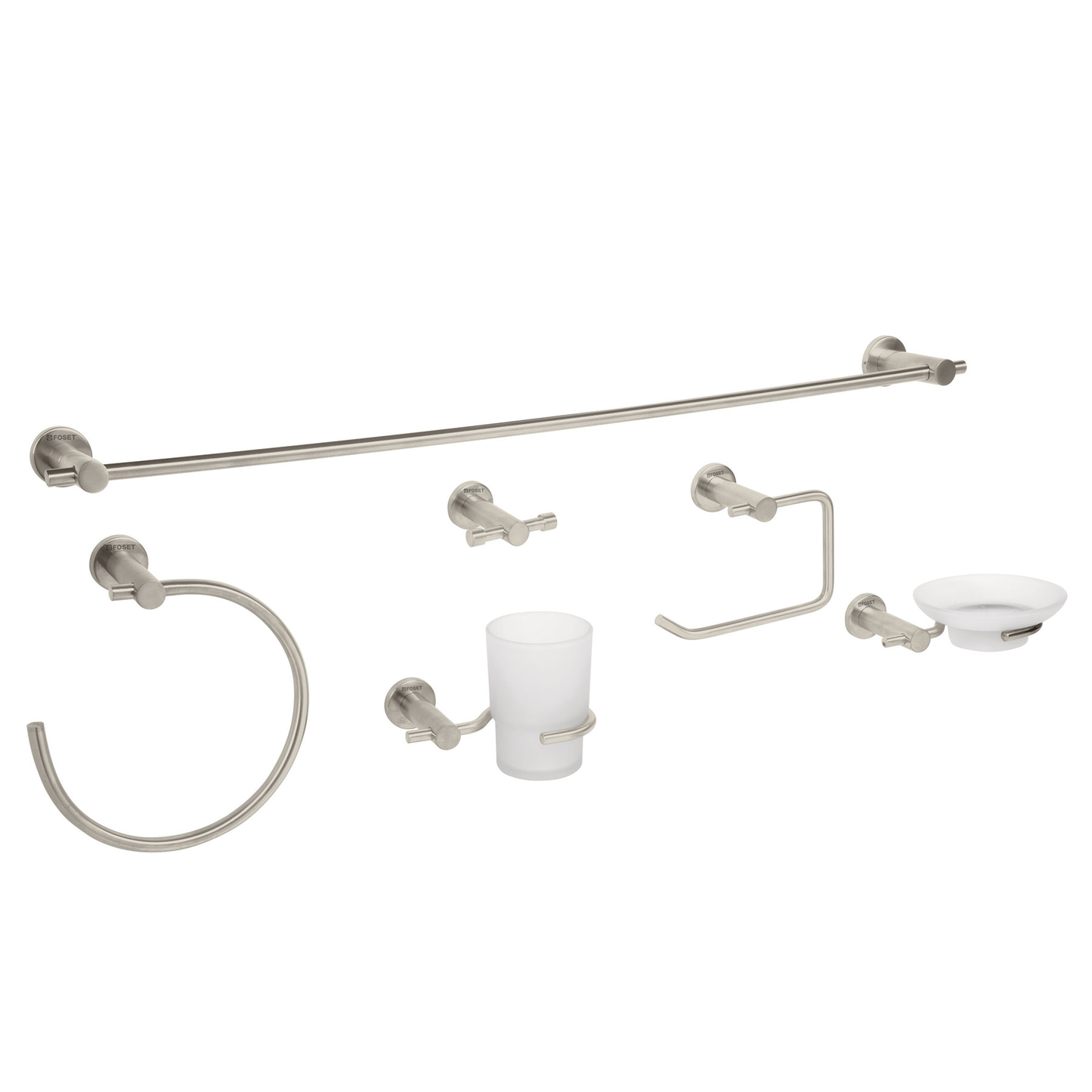 Juego de accesorios para baño, 6 piezas, satinado, Element