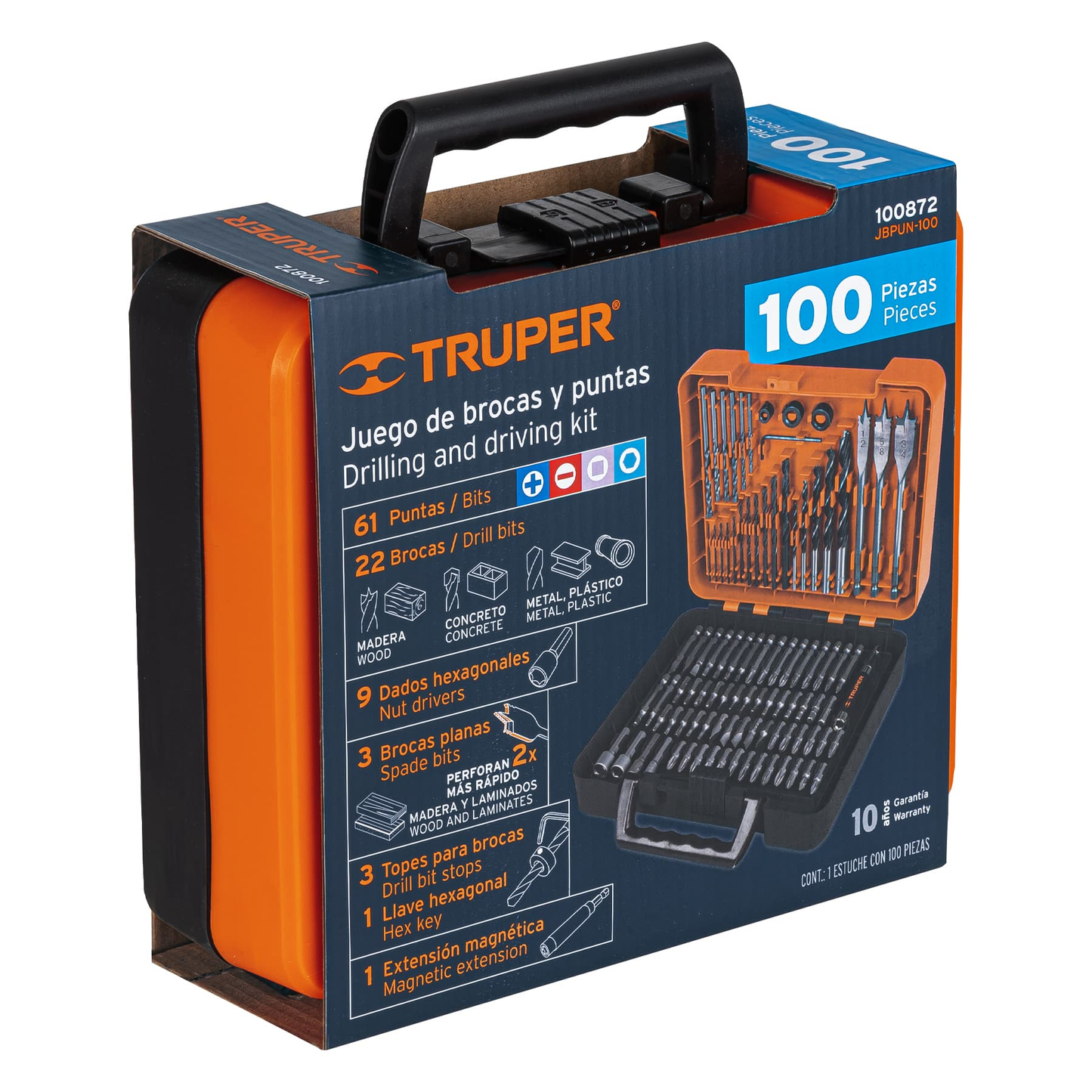 Juego de brocas y puntas, 100 piezas