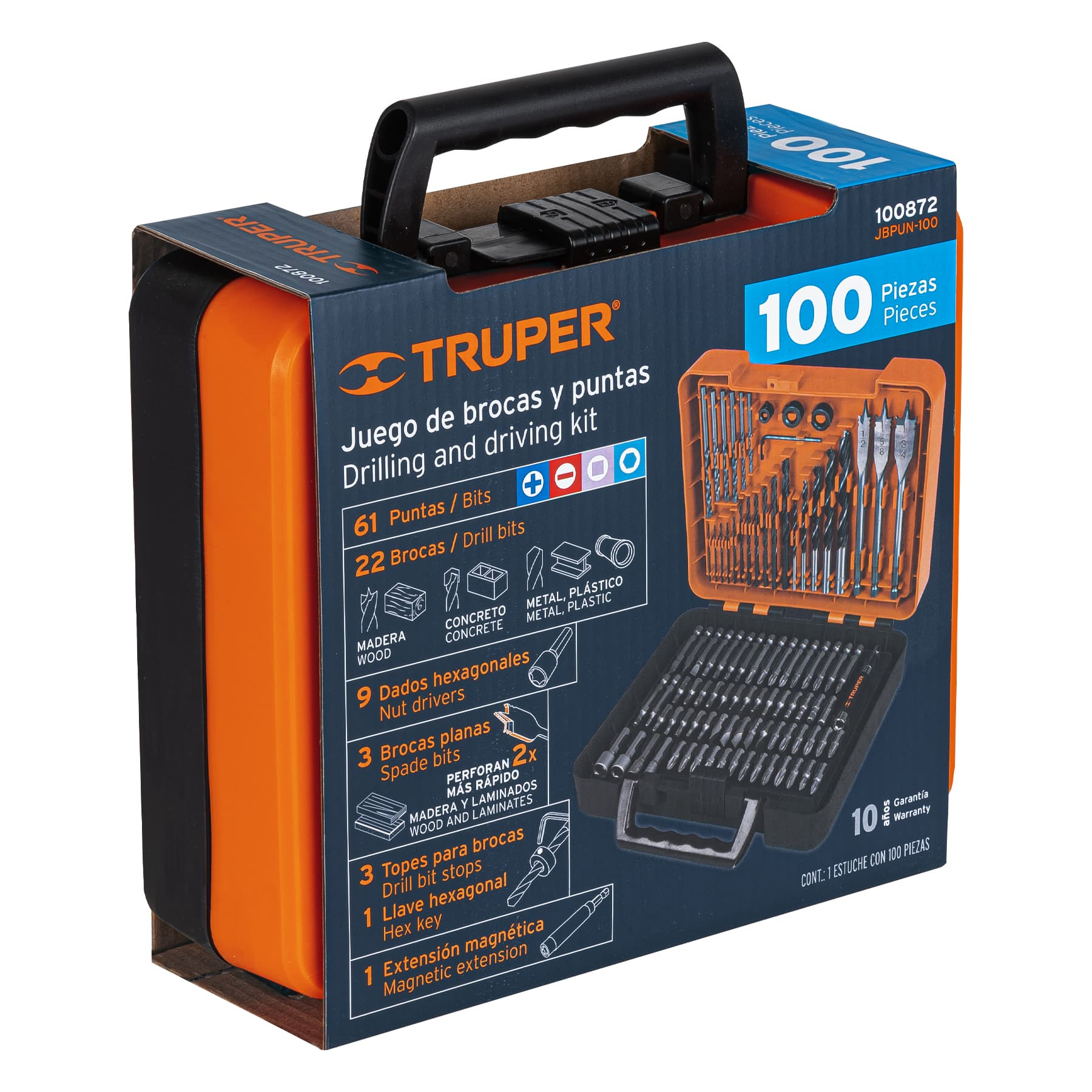 Juego de brocas y puntas, 100 piezas