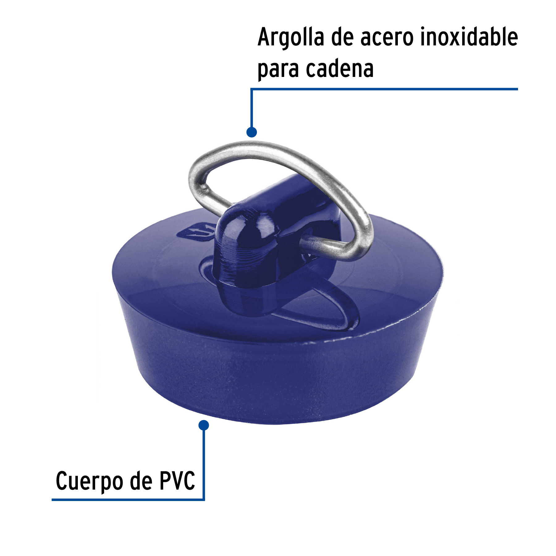 Tapón de PVC para lavabo, 1-1/4' pieza