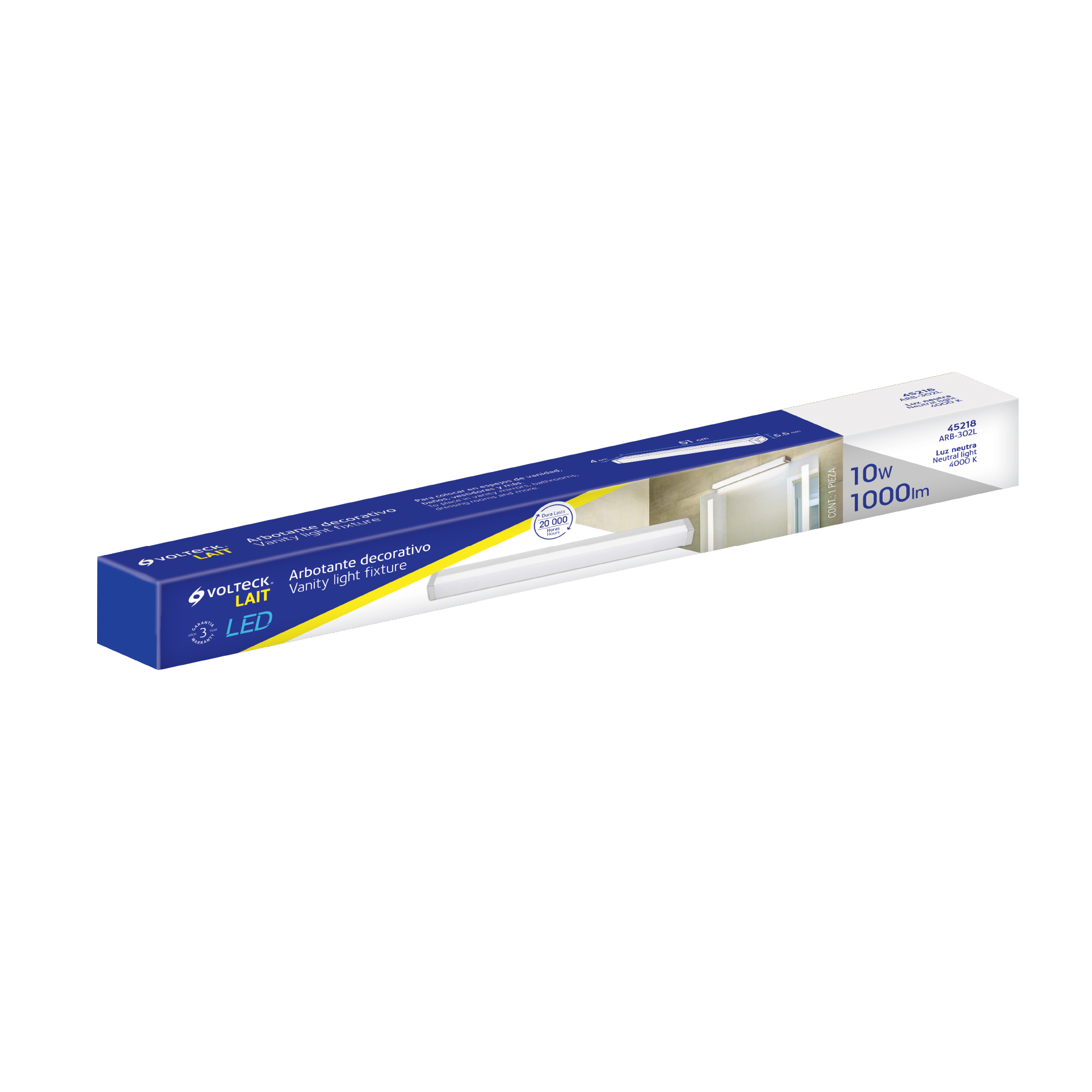 Arbotante decorativo de LED 10W tipo barra para baño,Volteck