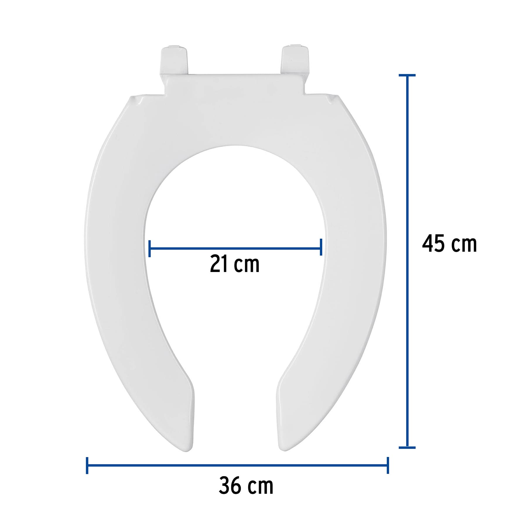Asiento alargado sin tapa para taza fluxómetro, blanco
