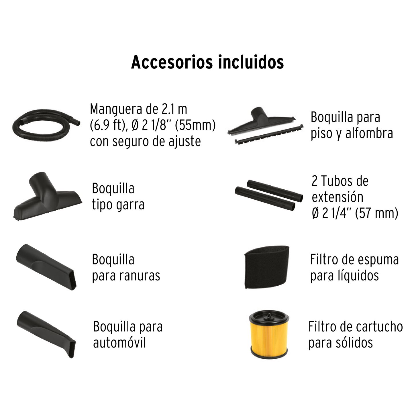 Aspiradora de sólidos y líquidos de 16 gal, plástica