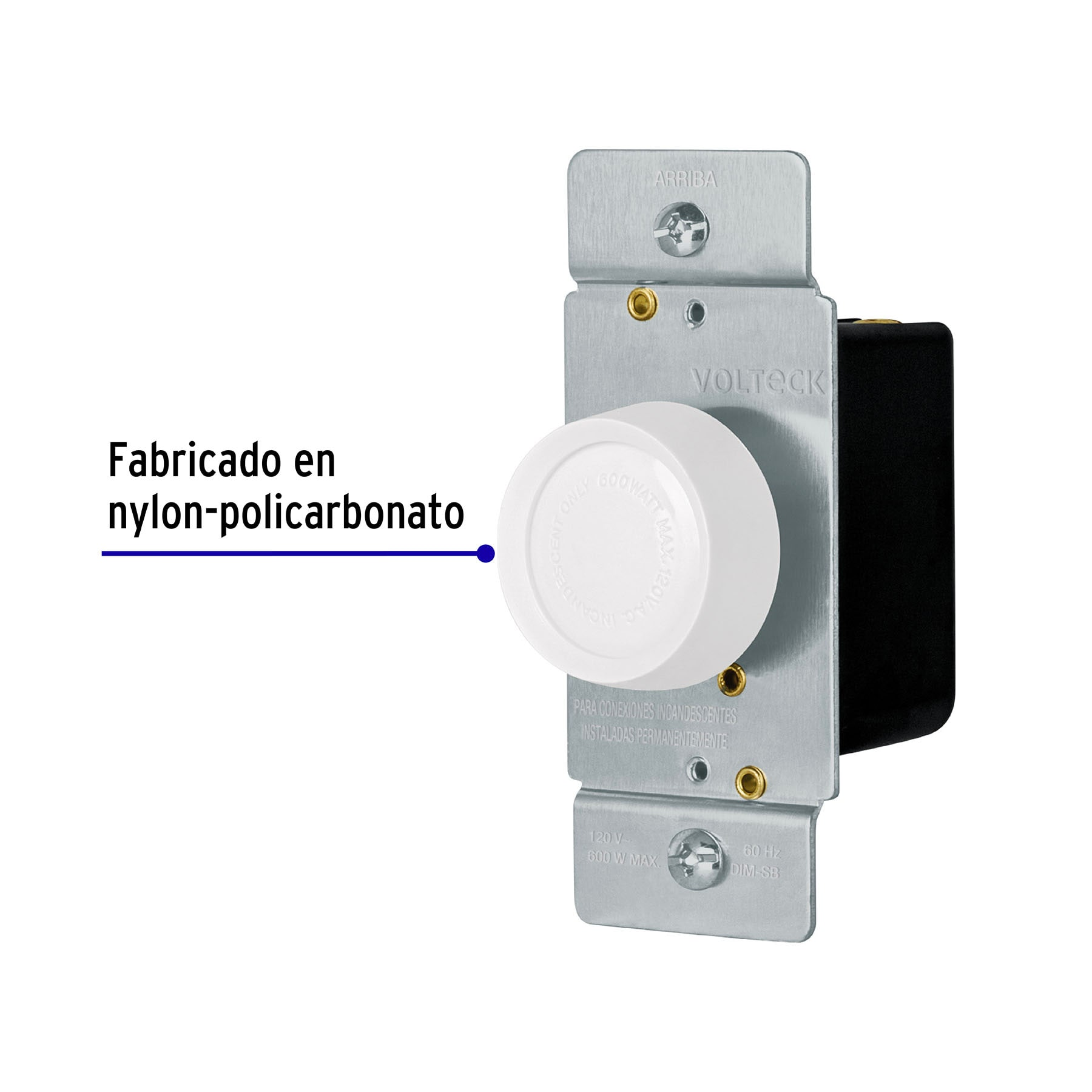 Atenuador de luz giratorio, Standard, blanco, Voltec