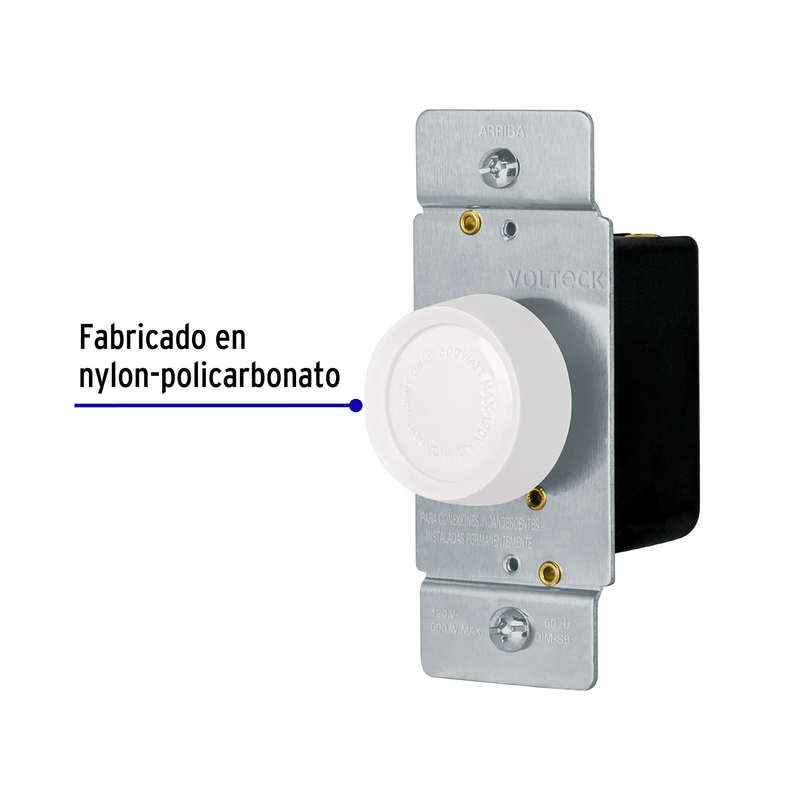 Atenuador de luz giratorio, Standard, blanco, Voltec