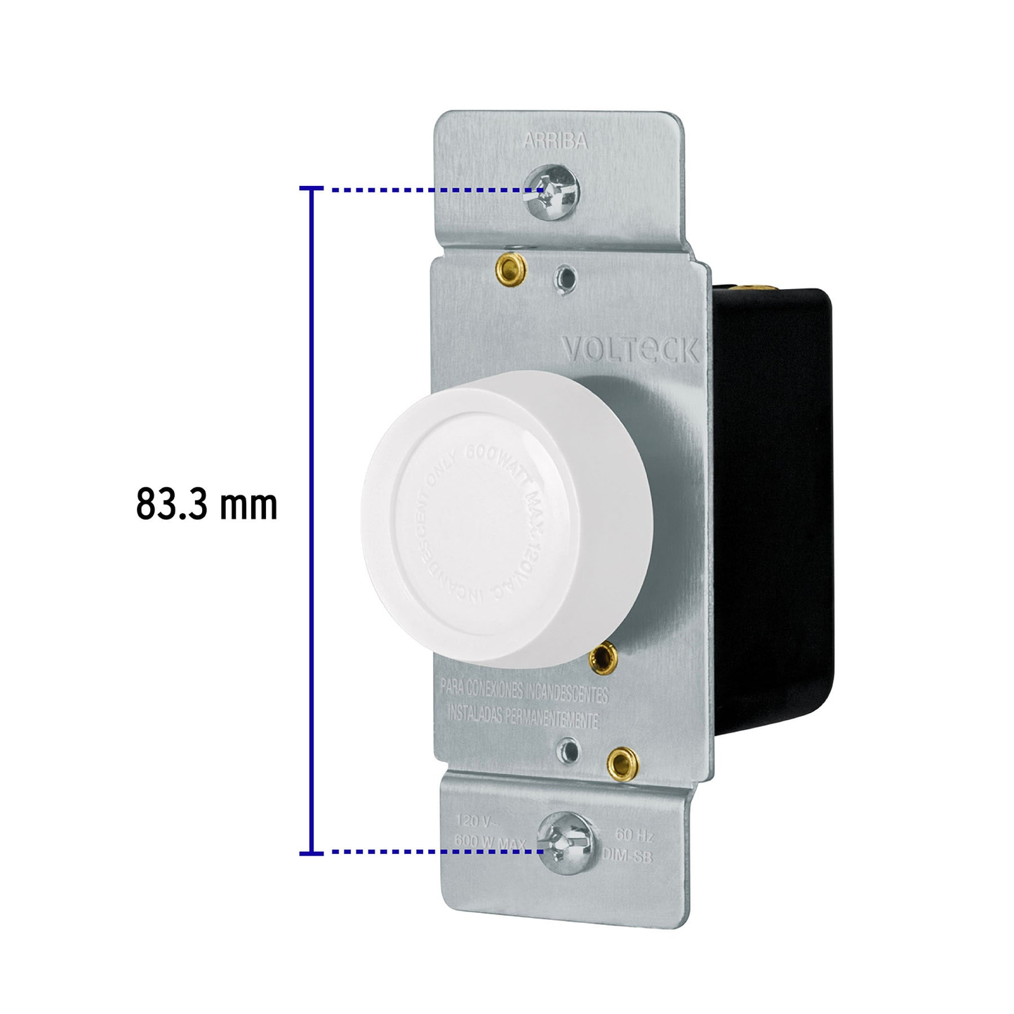 Atenuador de luz giratorio, Standard, blanco, Voltec