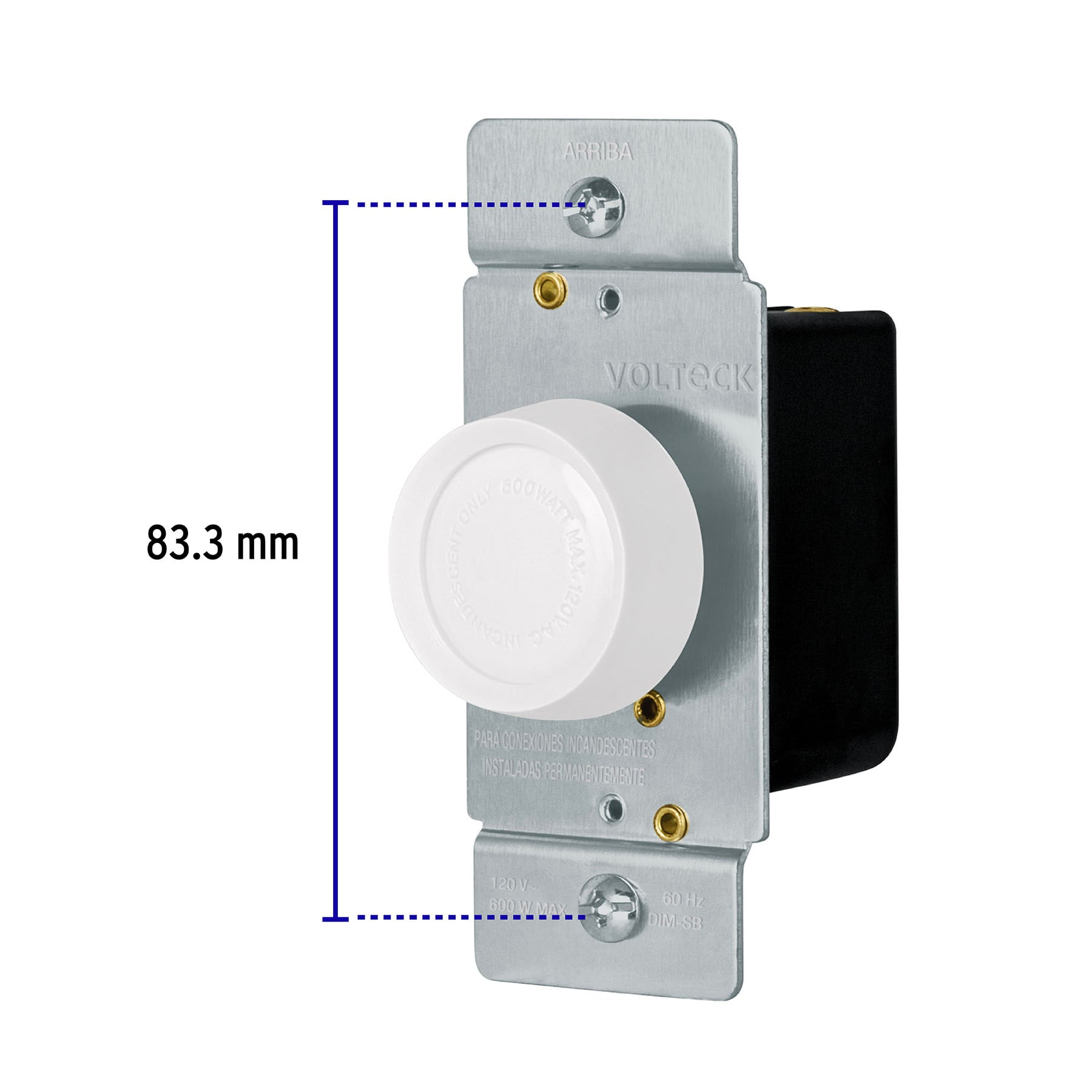 Atenuador de luz giratorio, Standard, blanco, Voltec