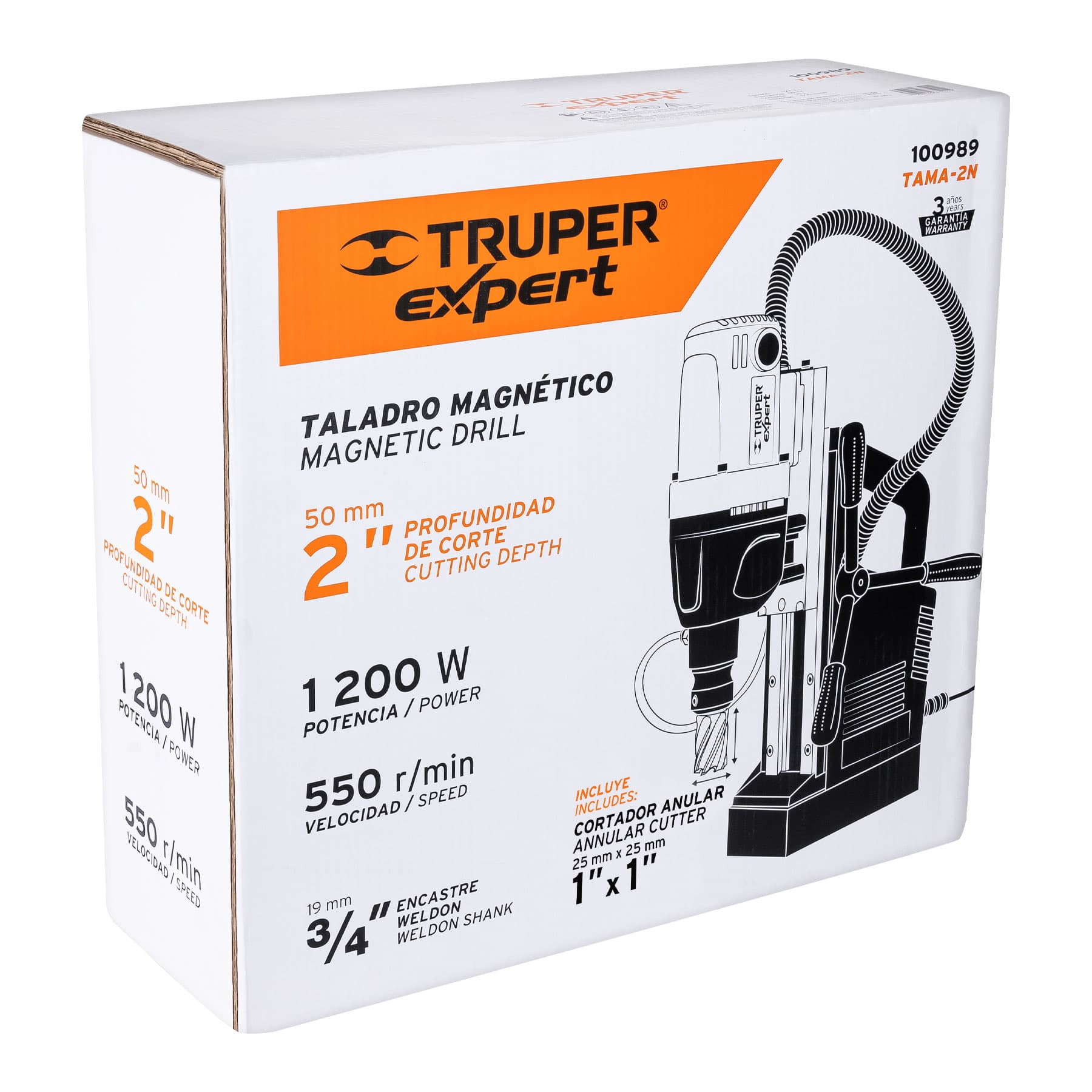 Taladro magnético de 2', 1,200 W