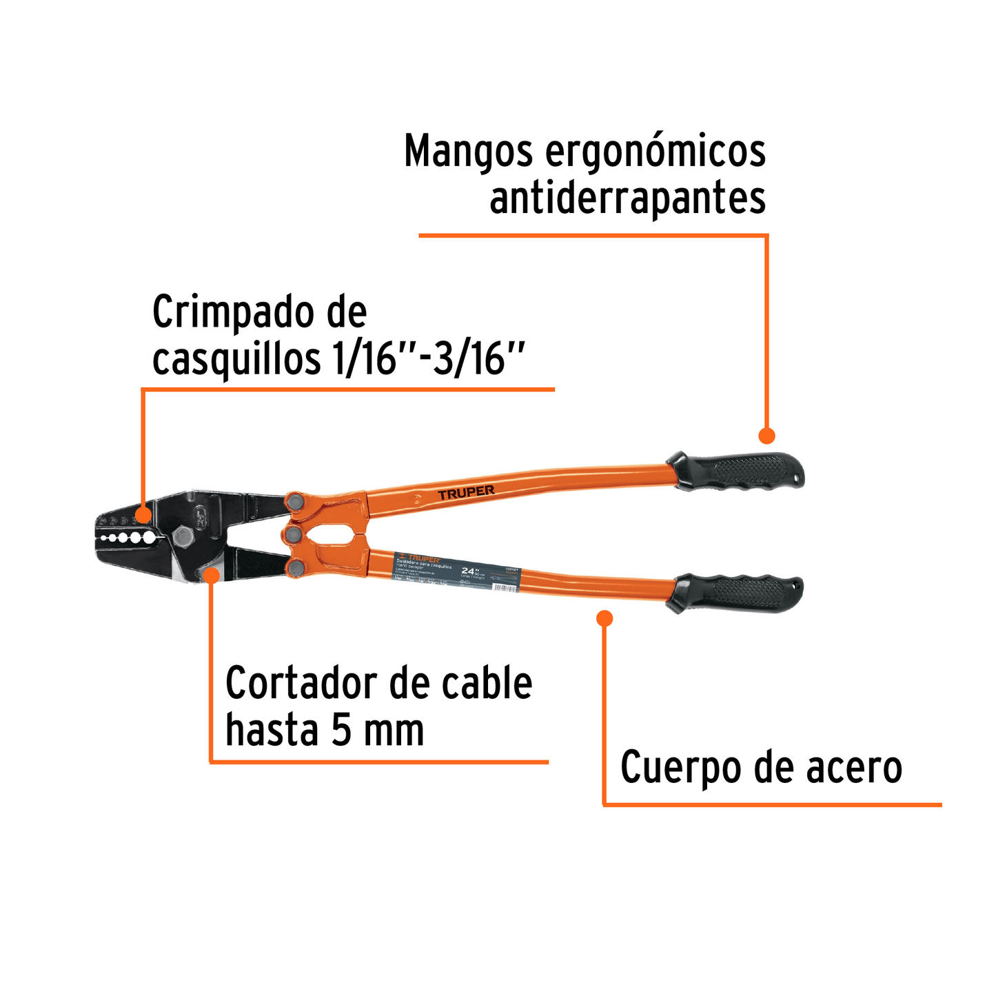 Suajadora 24' para casquillos con cortador de cable, Truper