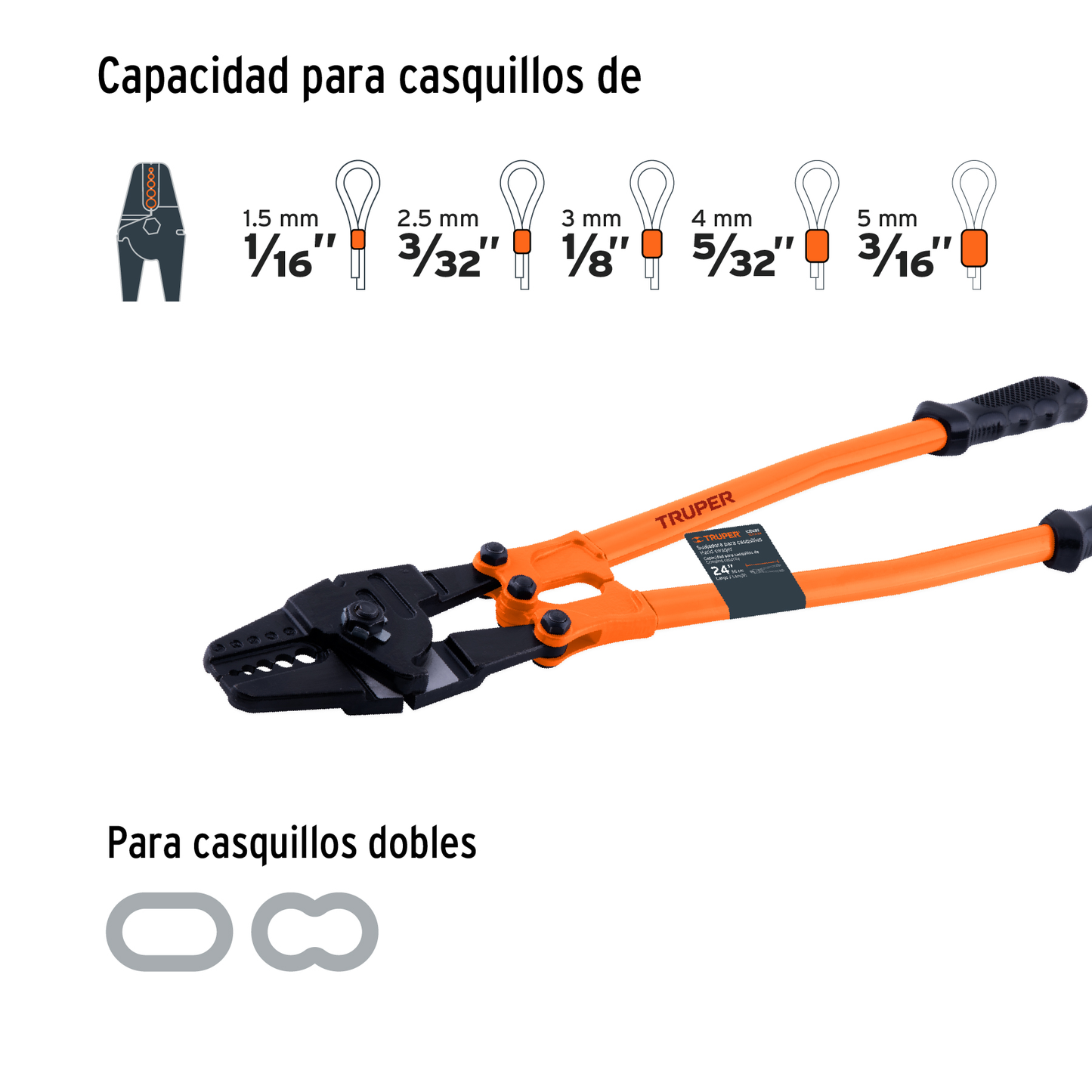 Suajadora 24' para casquillos con cortador de cable, Truper