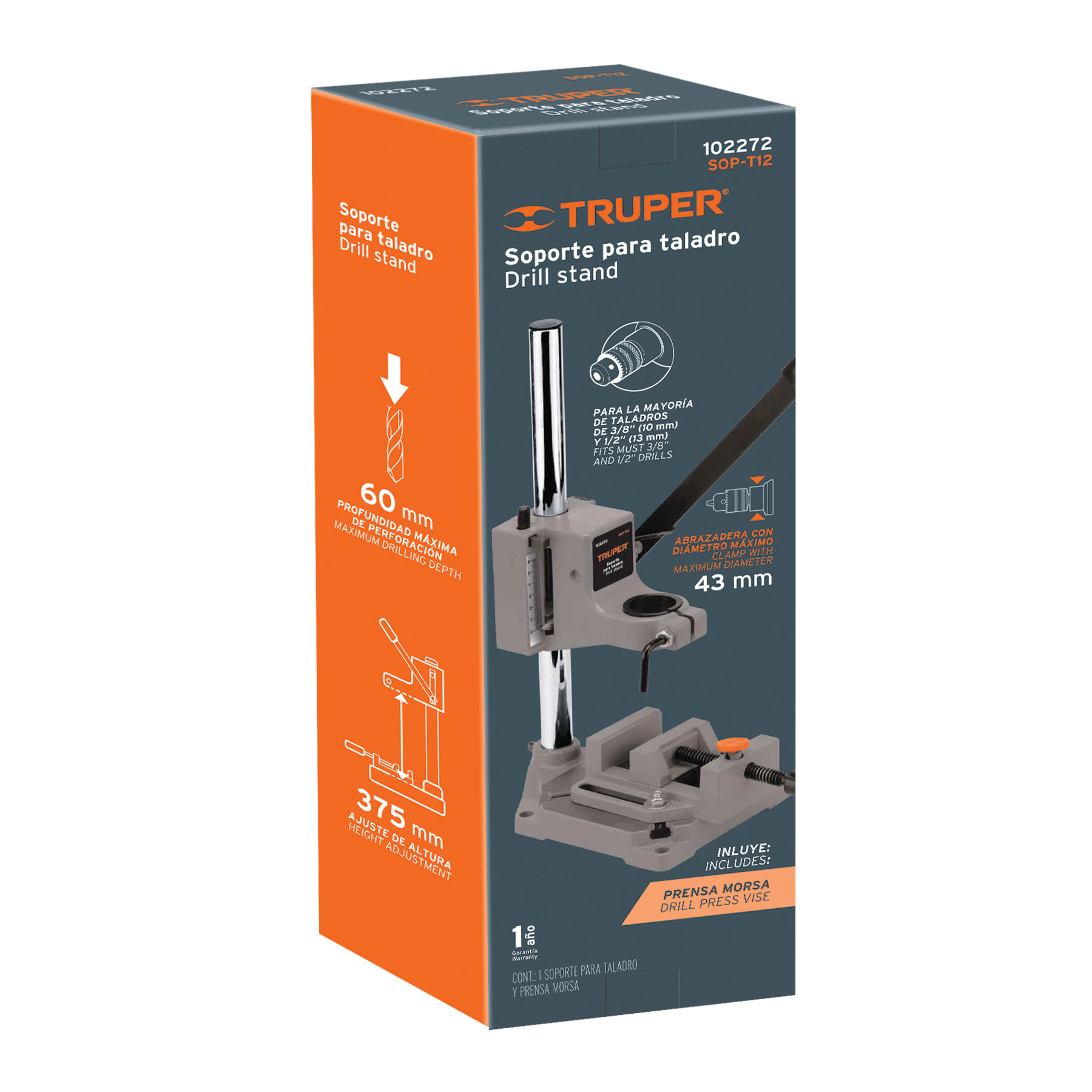 Soporte vertical para taladro 3/8'-1/2', Truper