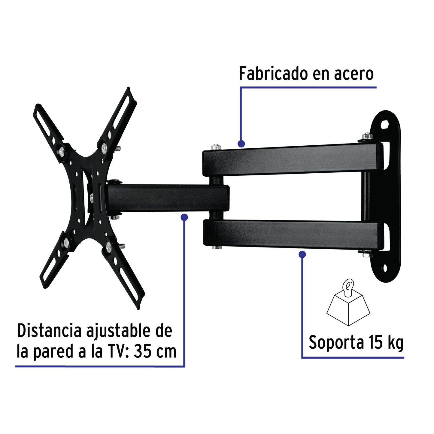 Soporte con brazo articulado para pantallas de 13'- 42