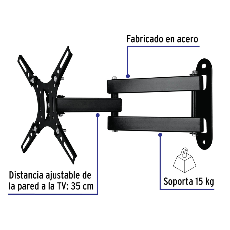 Soporte con brazo articulado para pantallas de 13'- 42