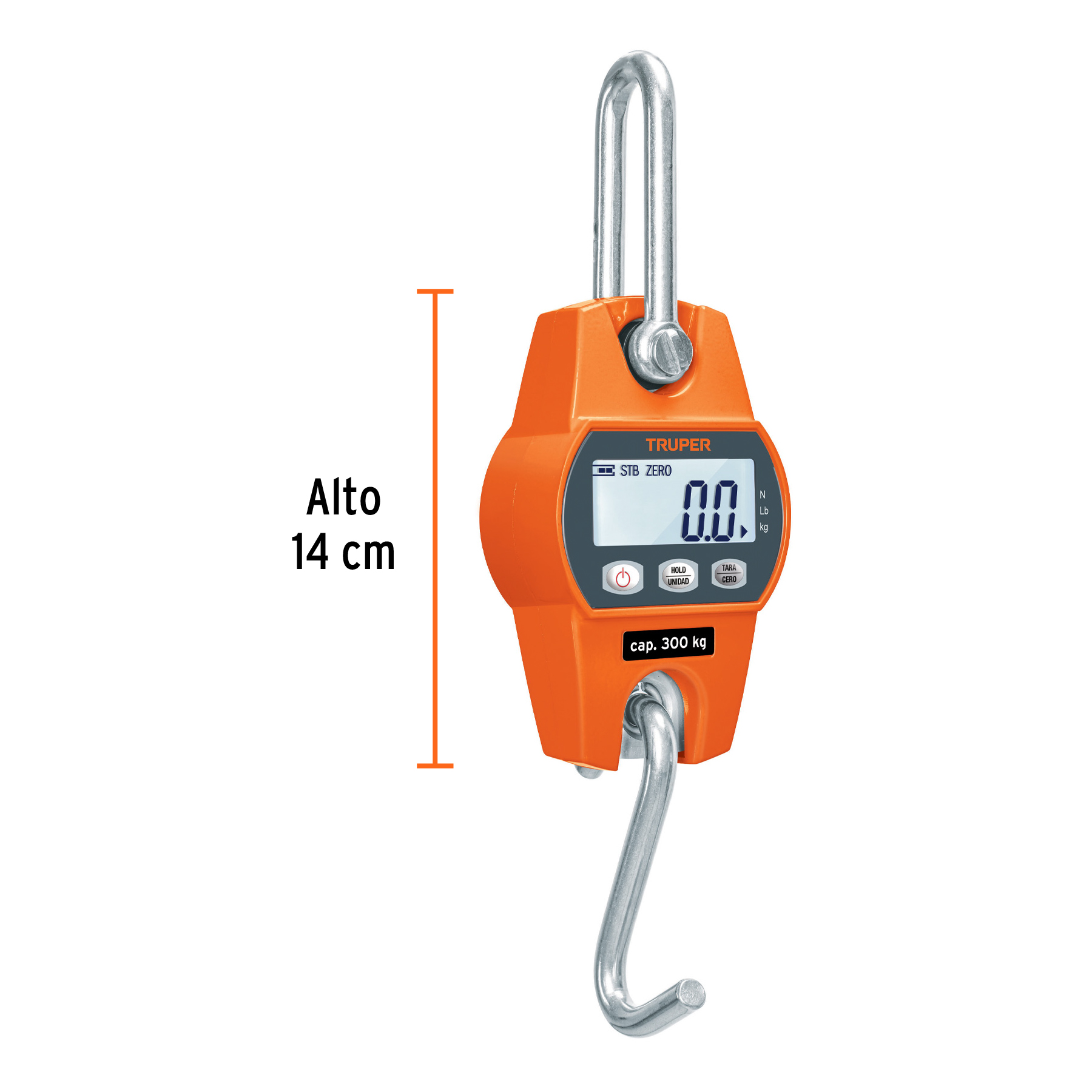 Báscula capacidad 300 kg electrónica colgante, Truper