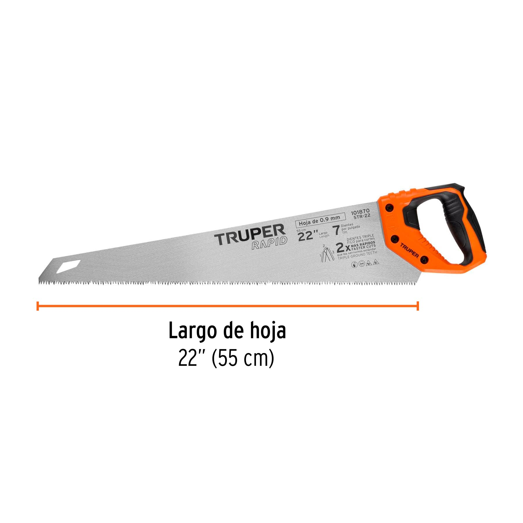 Serrucho Rapid 22', mango Comfort grip