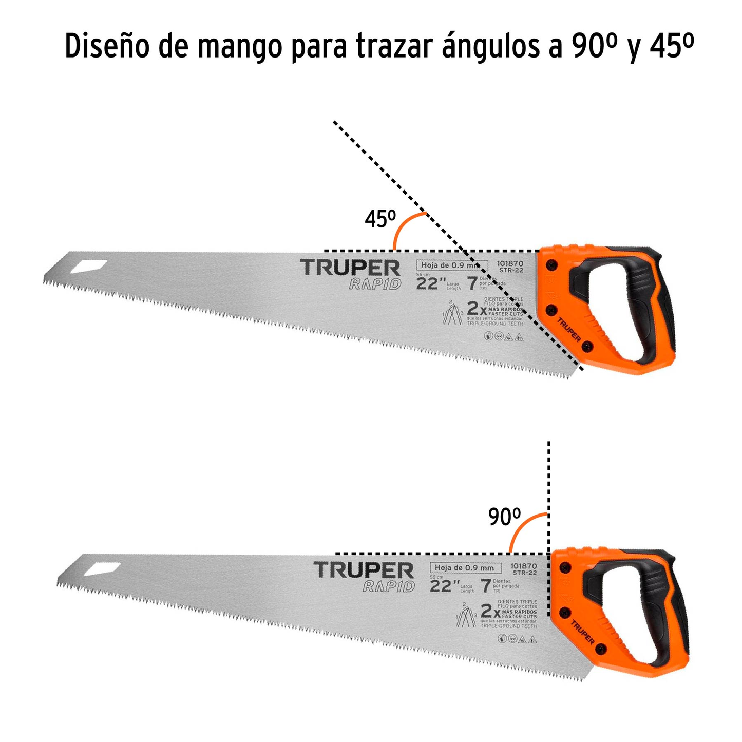 Serrucho Rapid 22', mango Comfort grip