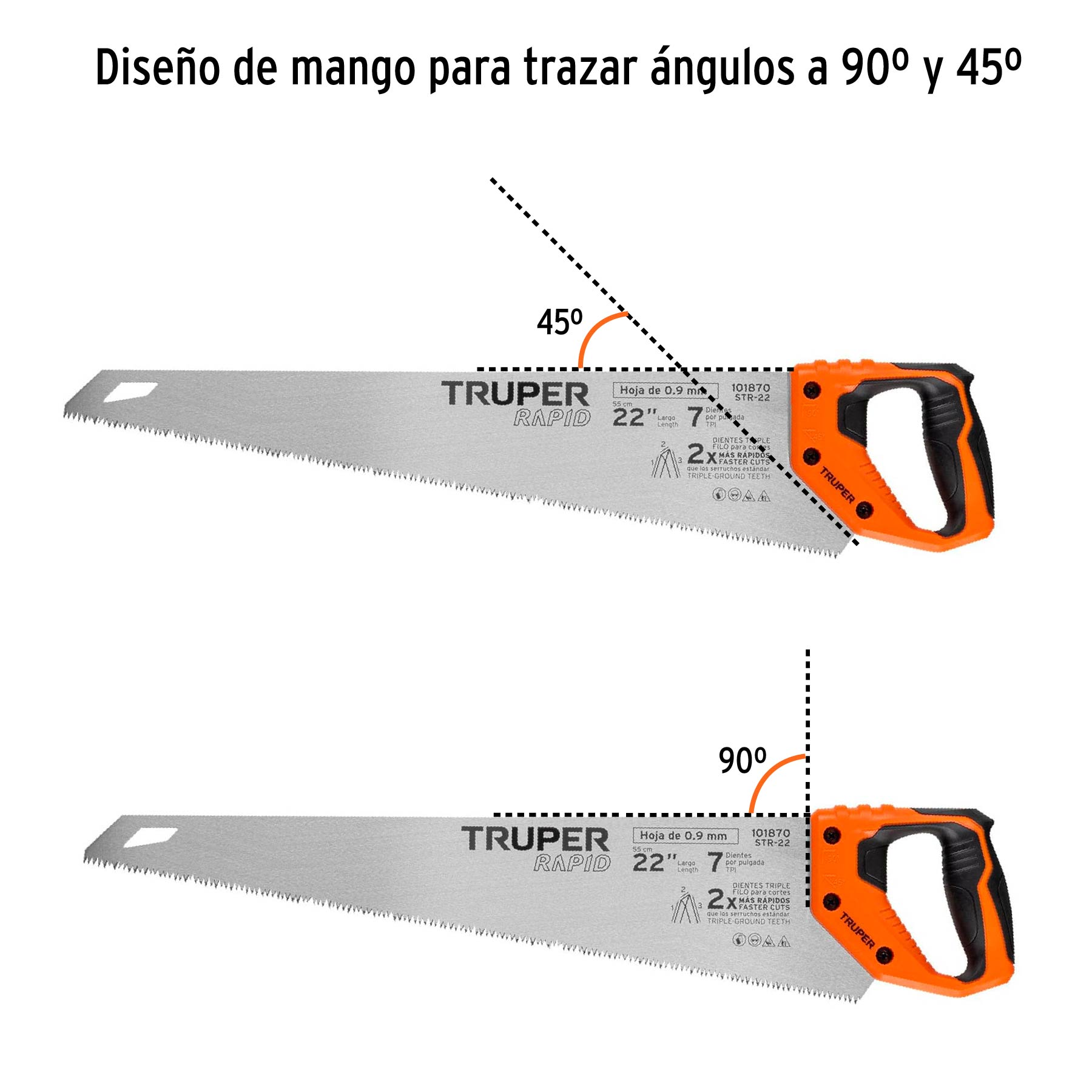 Serrucho Rapid 22', mango Comfort grip