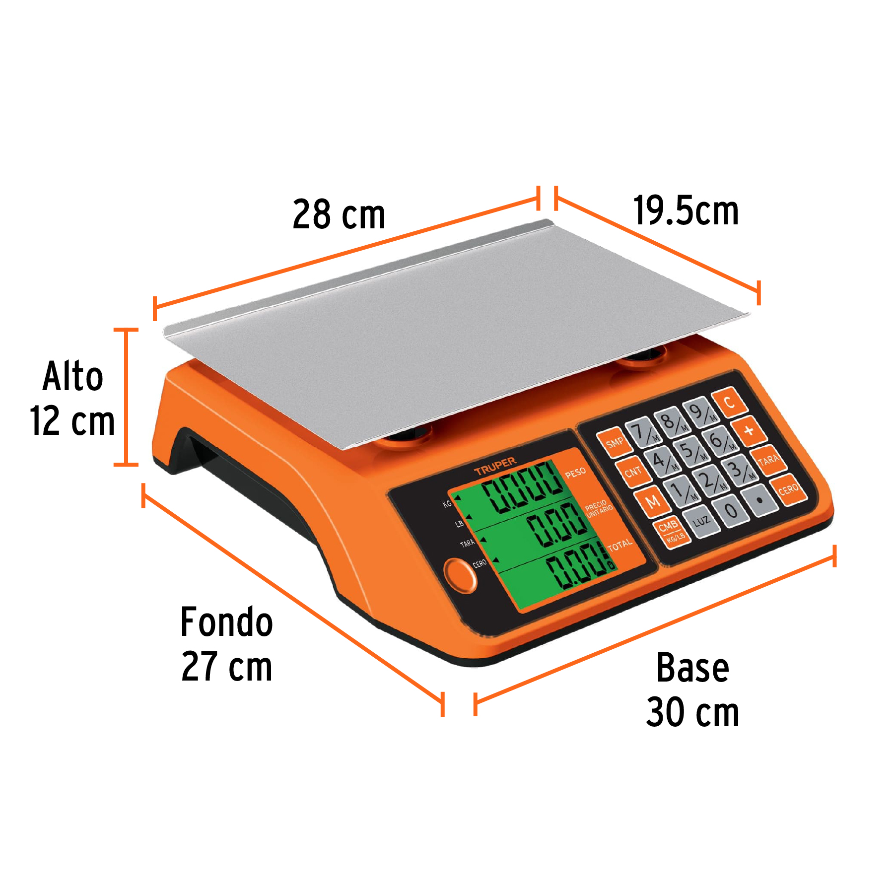 Báscula electrónica colgante, 500 kg, Truper