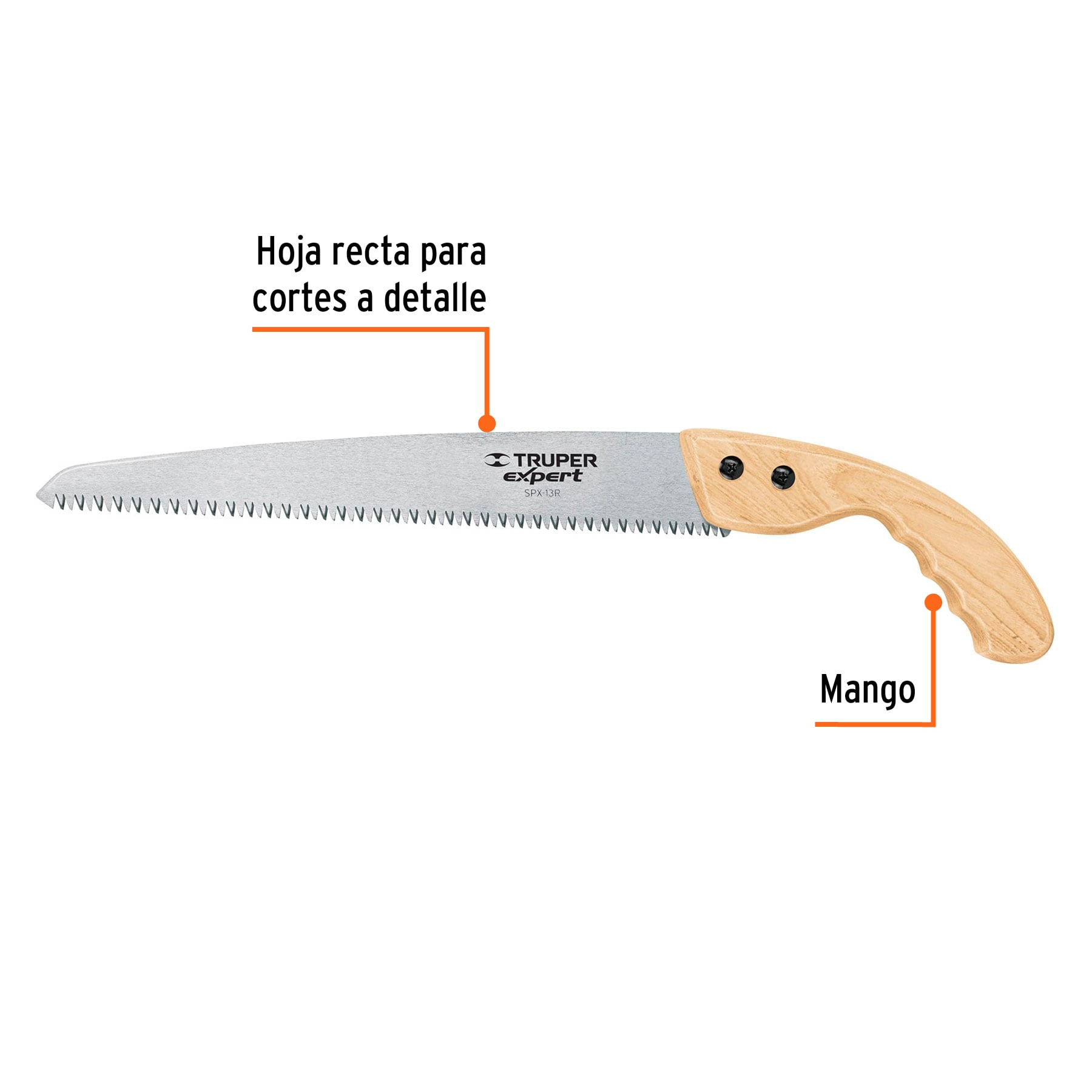 Serrucho de poda 13', hoja recta, 7 DPP Truper Expert