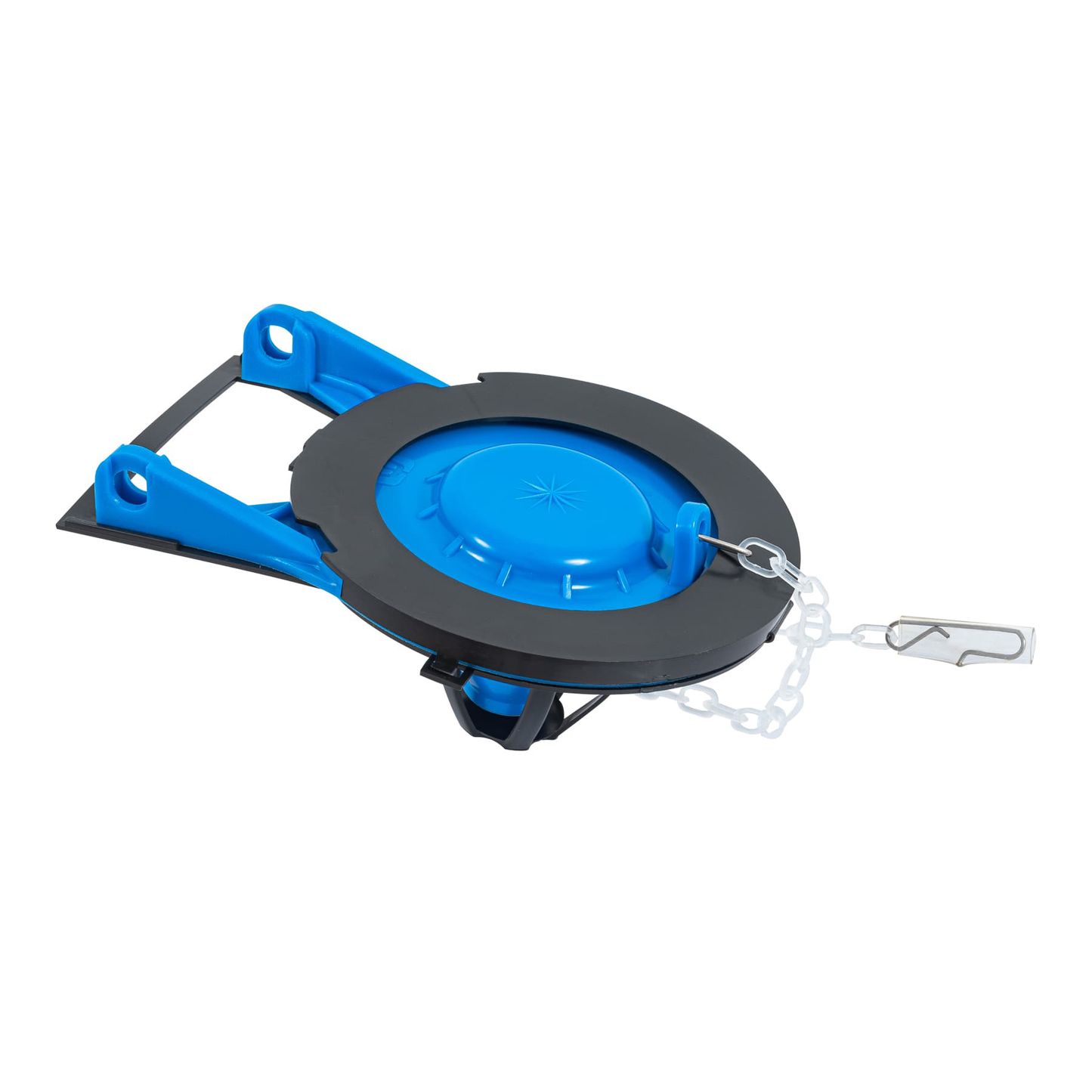 Sapo de 3' de PVC para WC, azul, con cadena de acero inox