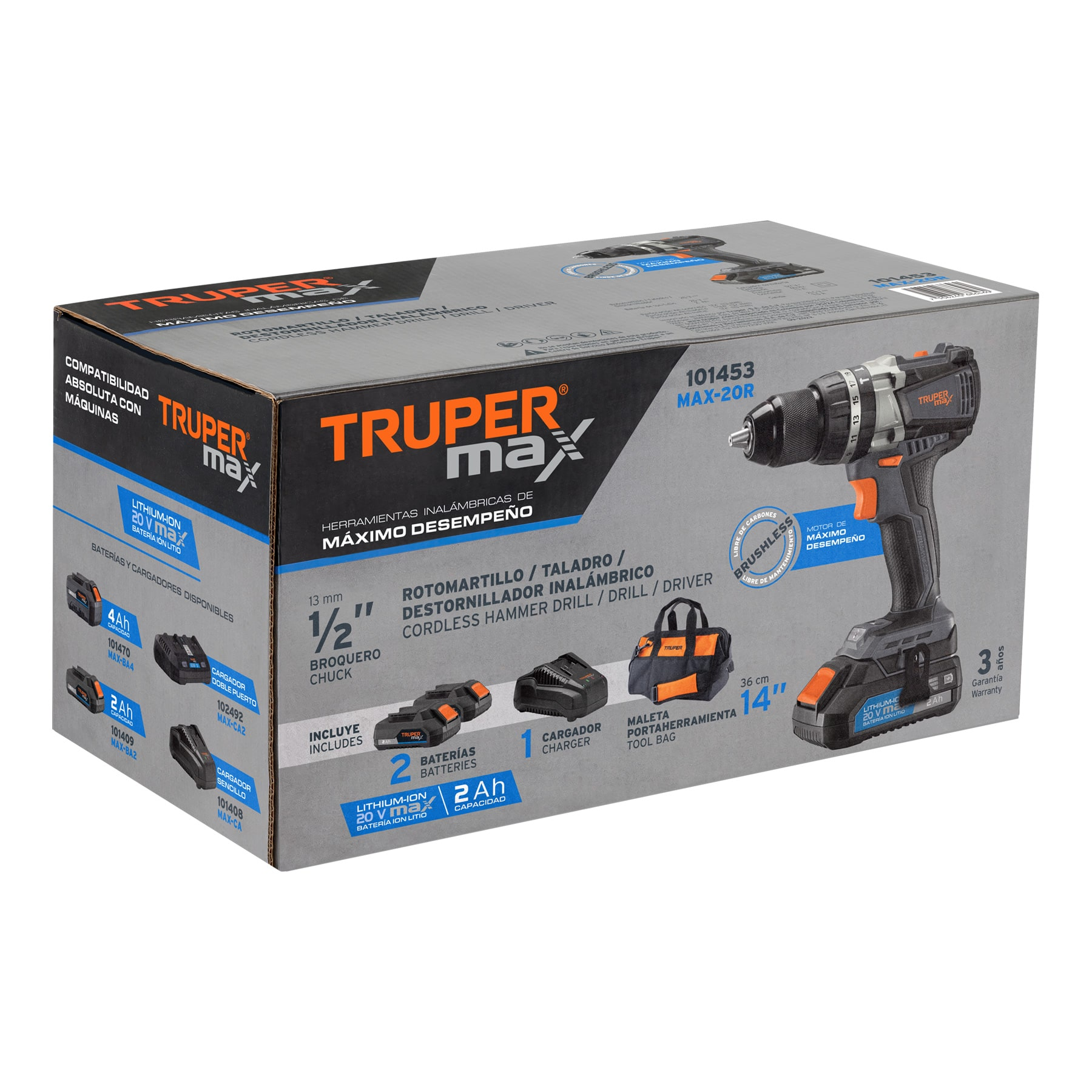 Rotomartillo inalámbrico 1/2' 20 V Truper MAX