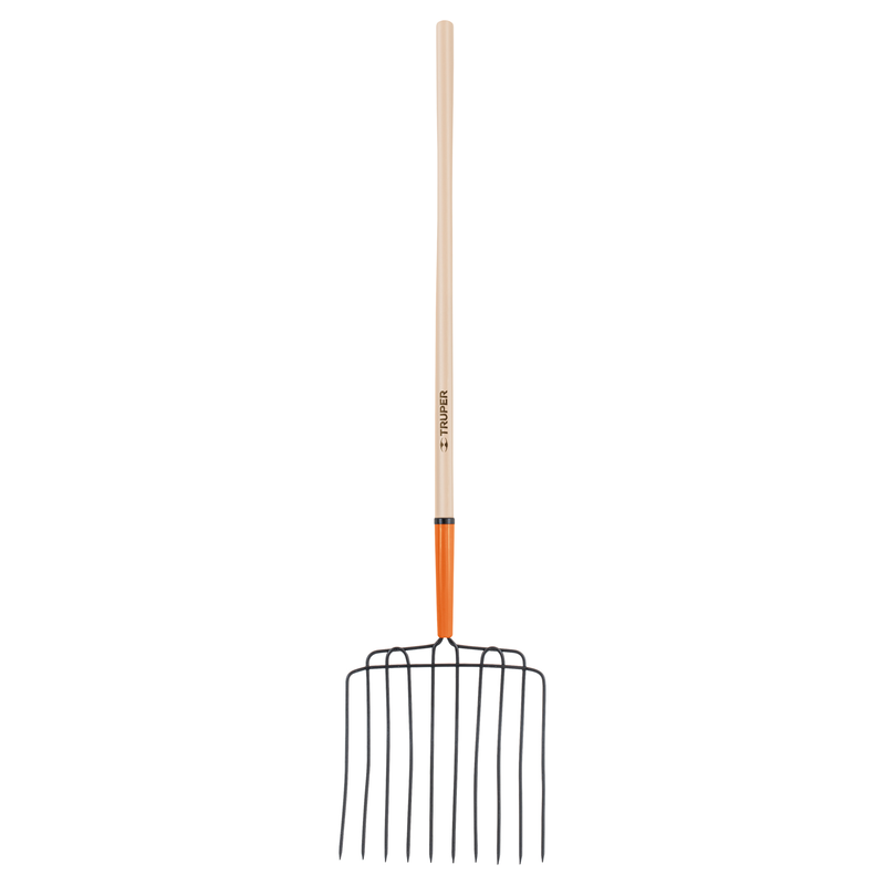 Bieldo para estiércol 10 dientes, mango 48', Truper