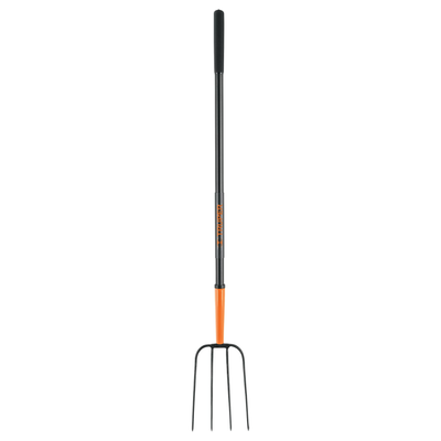 Bieldo para paja, 4 dientes, mango de acero 48'