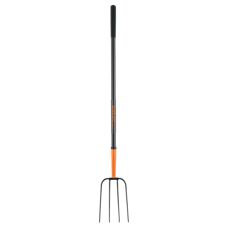 Bieldo para paja, 4 dientes, mango de acero 48'