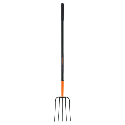 Bieldo para paja, 5 dientes, mango de acero 48'