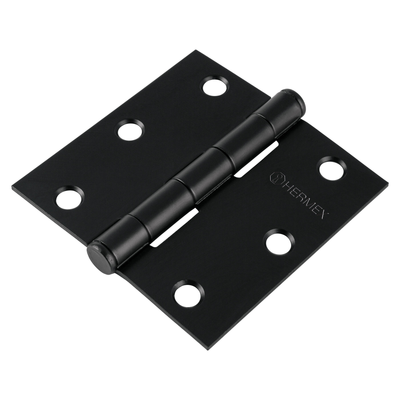 Bisagra cuadrada 3', acero, negro, plana, Hermex