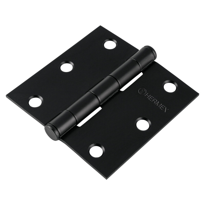 Bisagra cuadrada 3', acero, negro, plana, Hermex