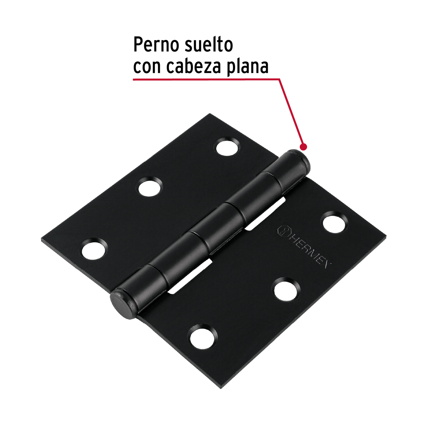 Bisagra cuadrada 3', acero, negro, plana, Hermex