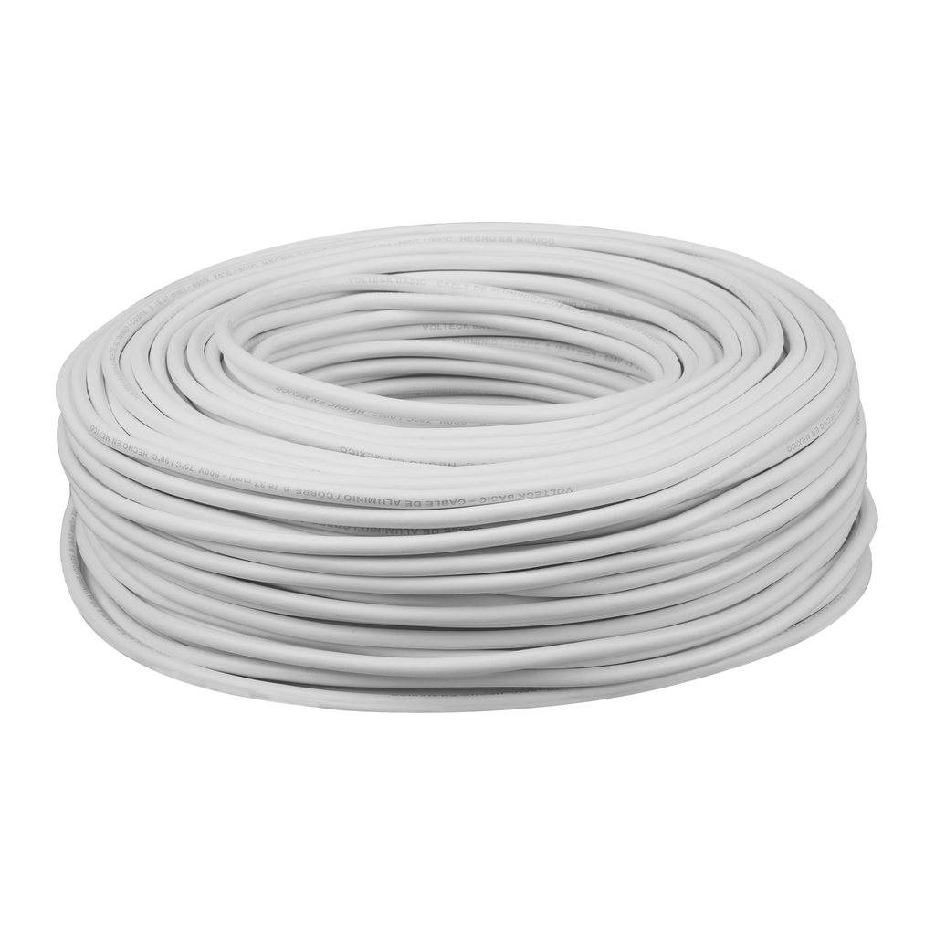 Basic Rollo Rollo de 100 metros de cable THW CCA 8 AWG blanco, Basic – Ferretería ...
