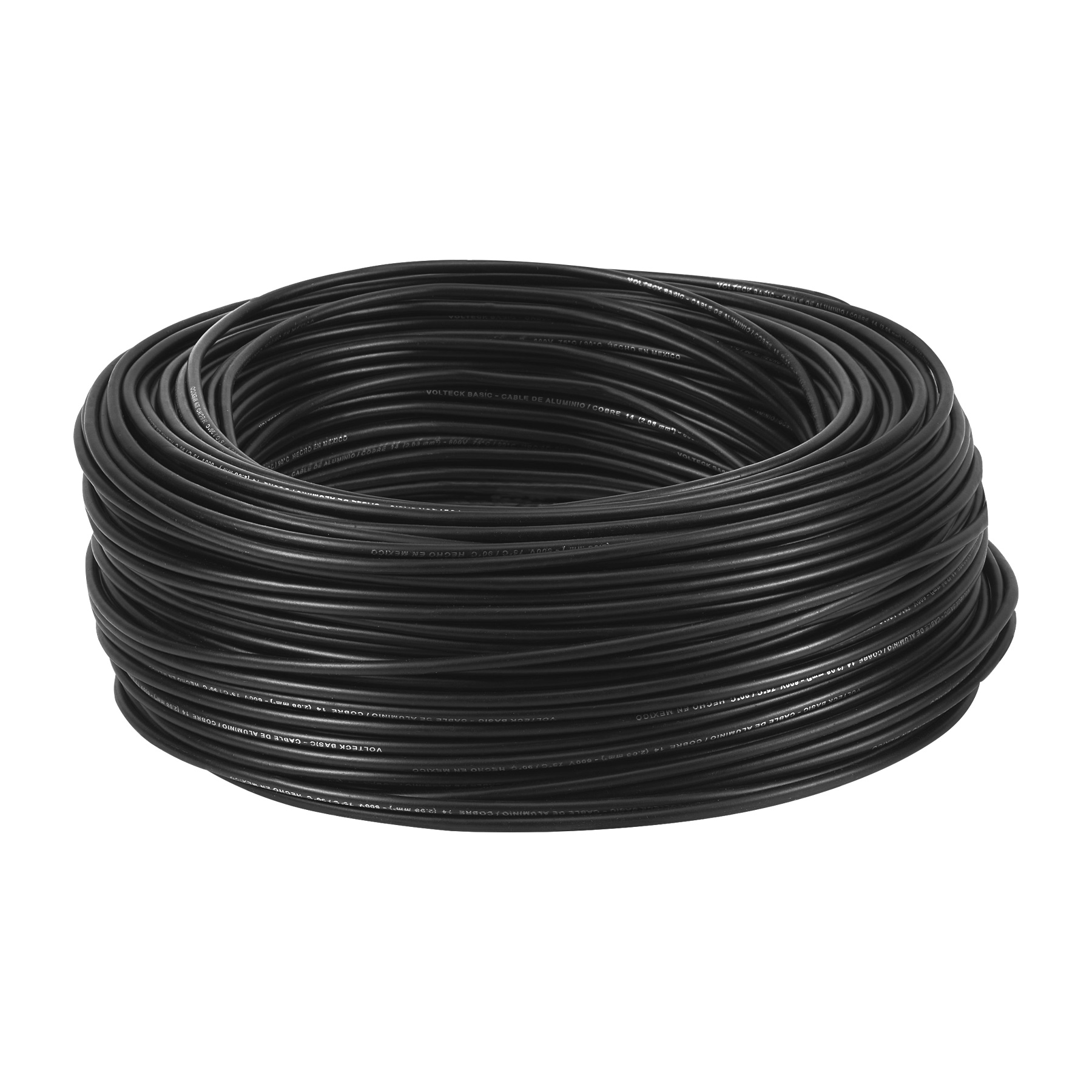 Rollo de 100 metros de cable THW CCA 14 AWG negro, Basic