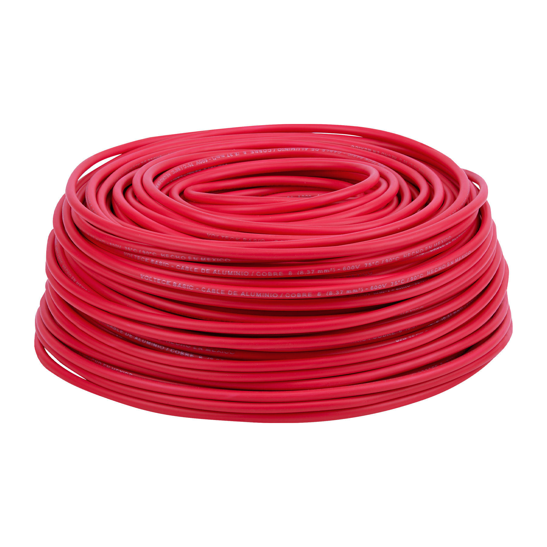Rollo de 100 metros de cable THW CCA 12 AWG rojo, Basic