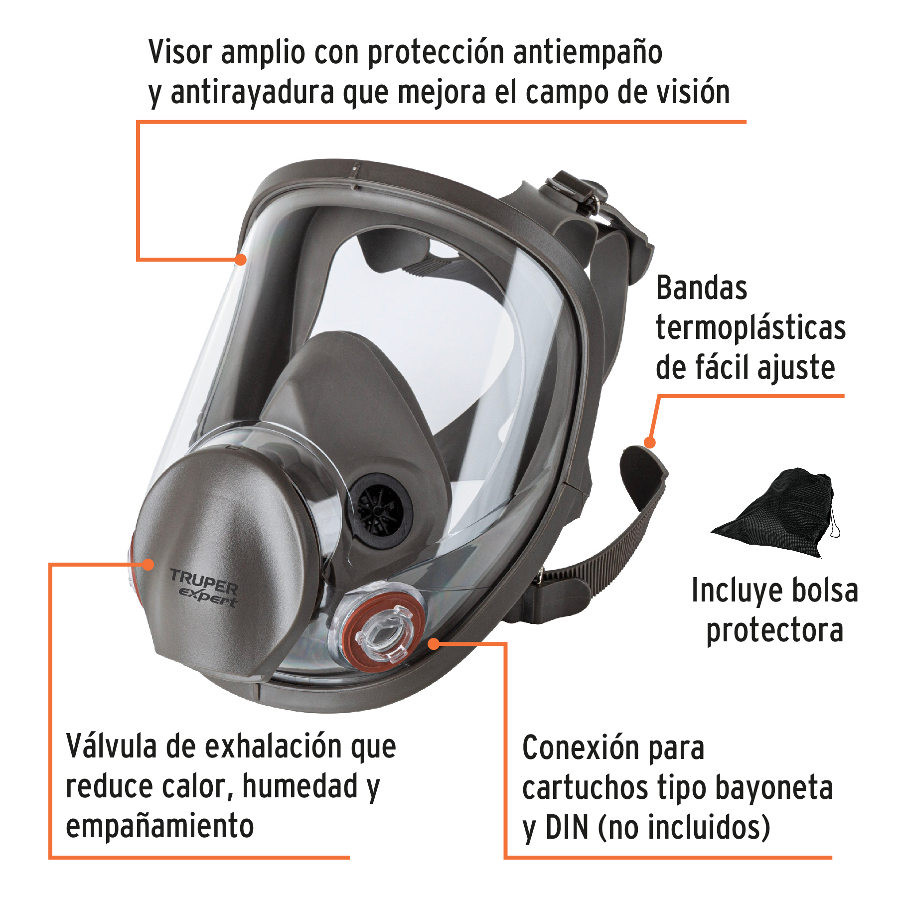 Respirador de cara completa, Truper