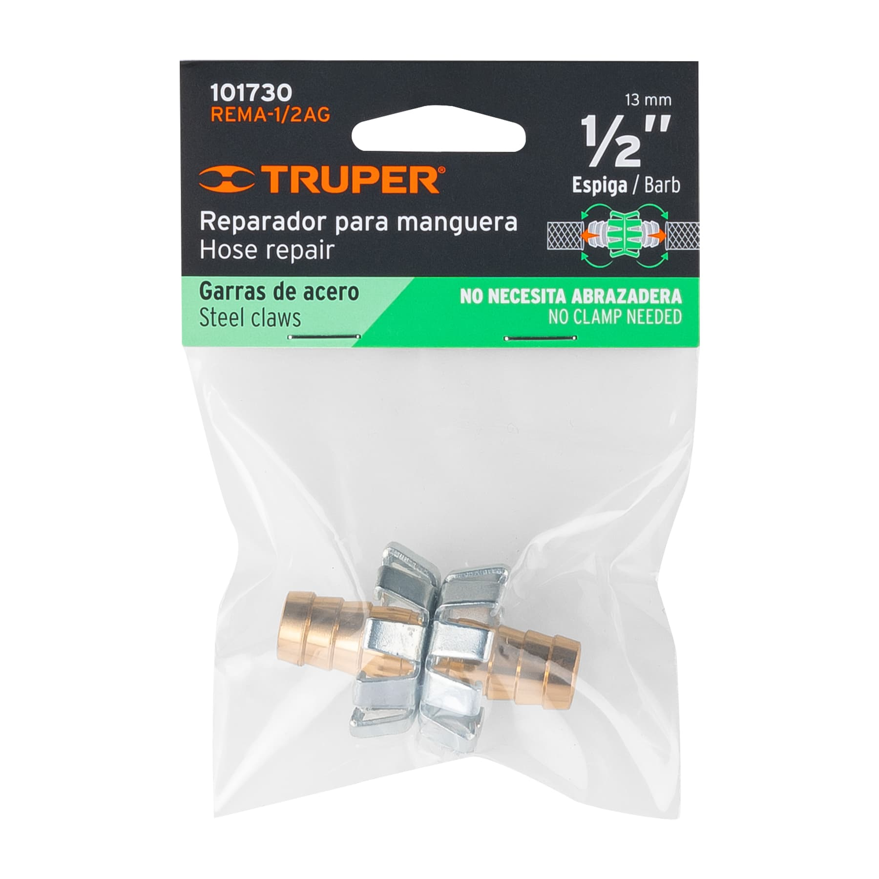 Reparador de manguera con garra 1/2'