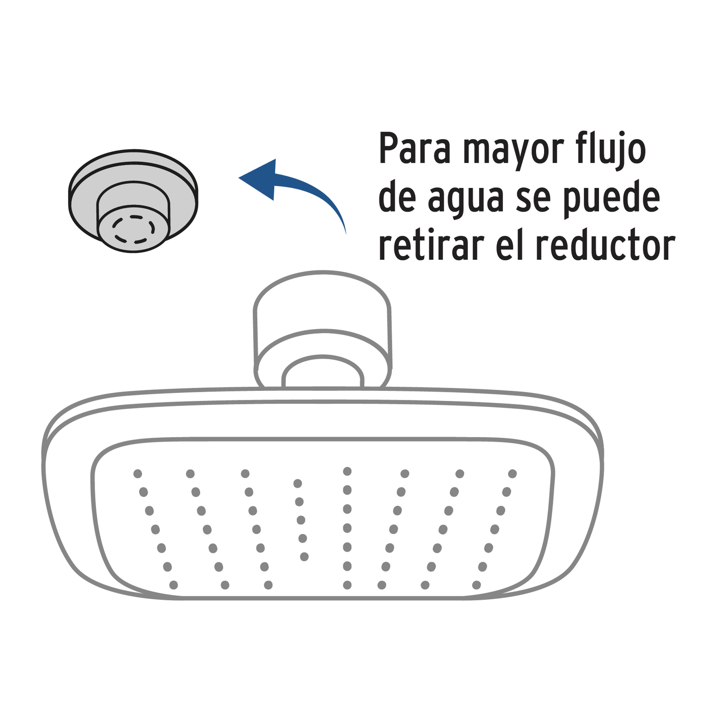 Regadera redonda, plástica, 6", sin brazo, Aero