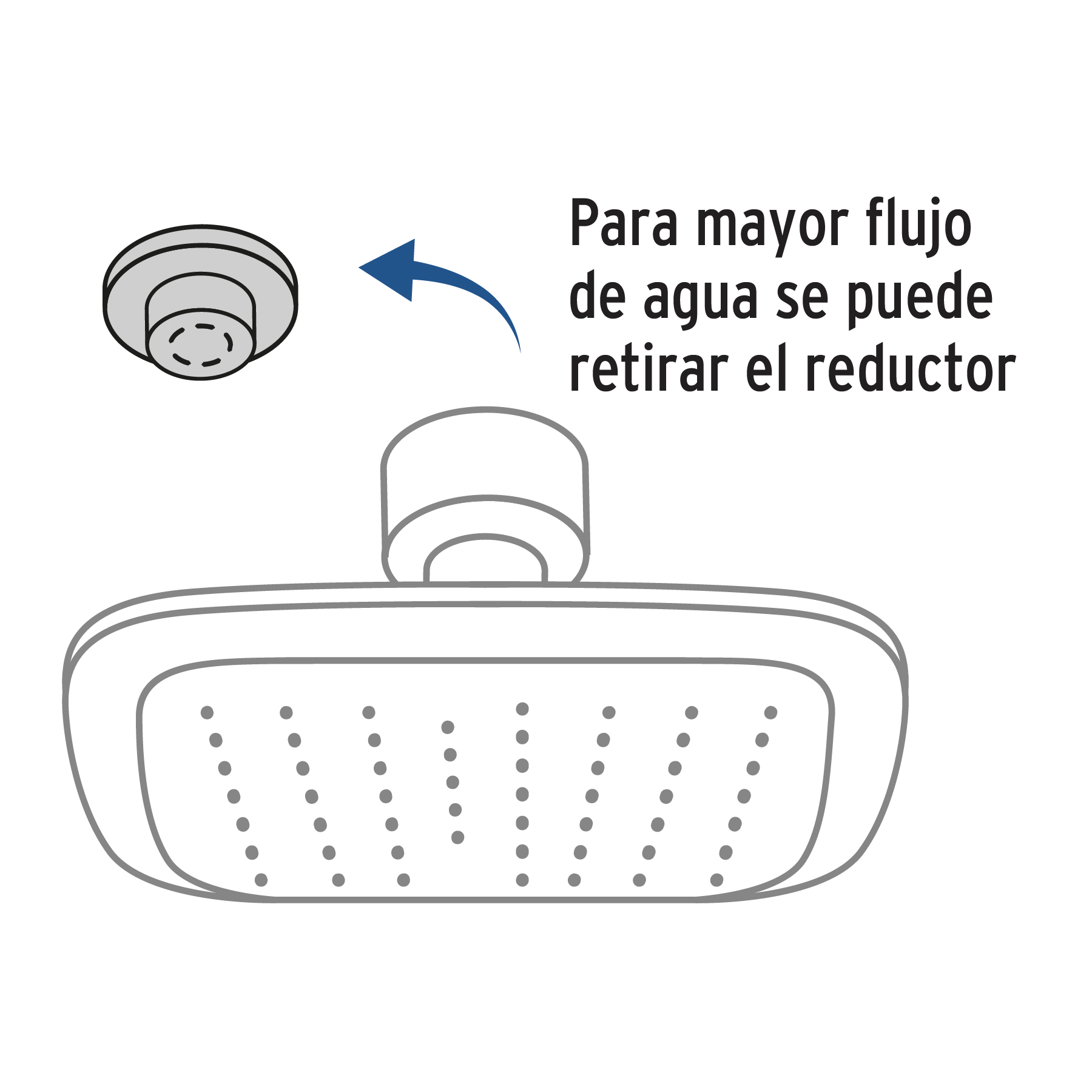 Regadera redonda, plástica, 6", sin brazo, Aero