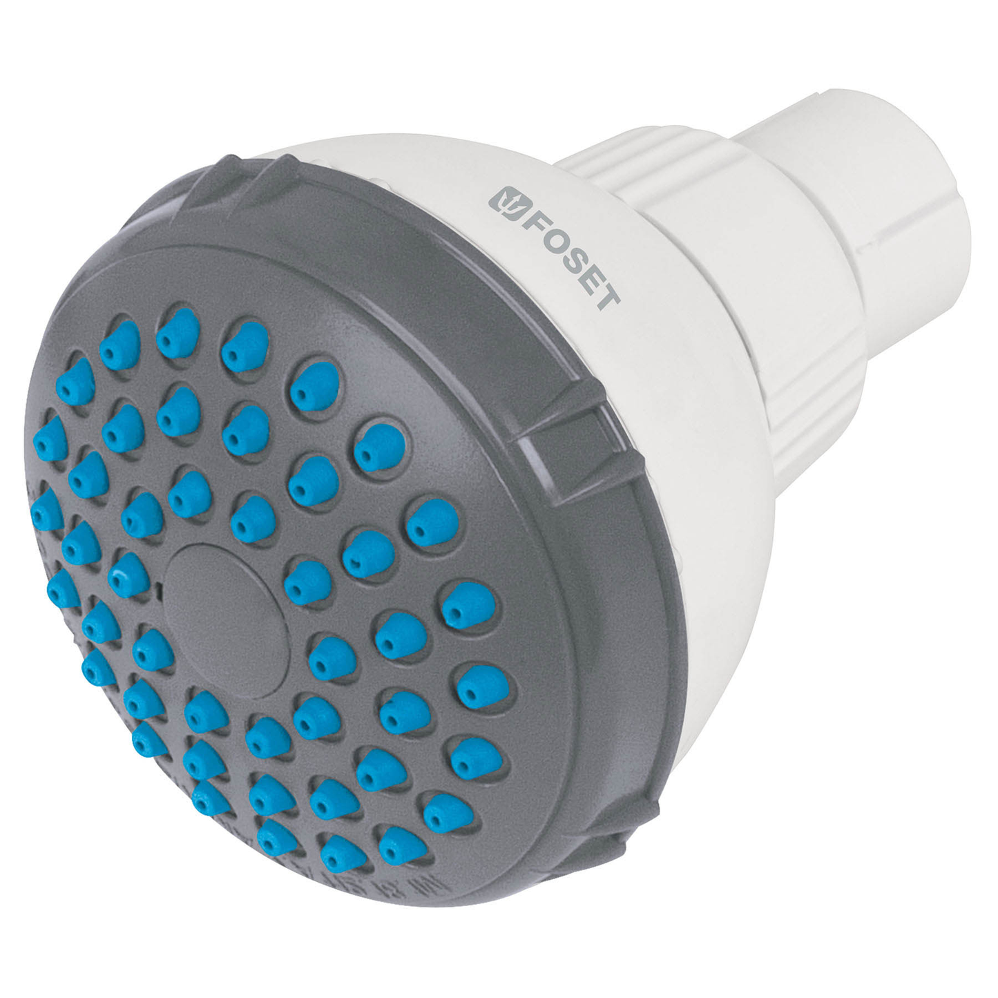 Regadera redonda sin brazo de ABS, 2-1/2', Blanca, Basic