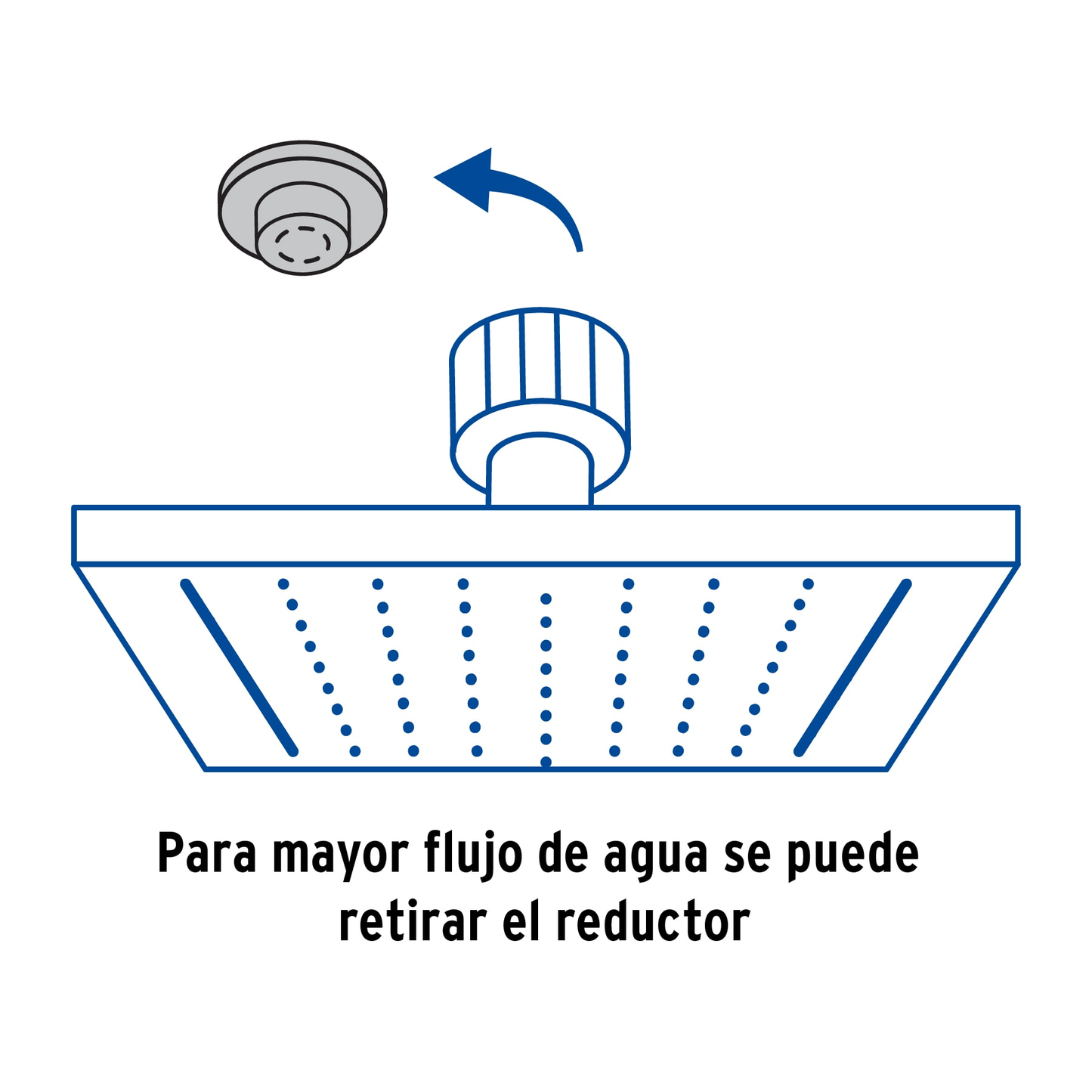 Regadera cuadrada 8', acero inox, sin brazo, satín, Túbig