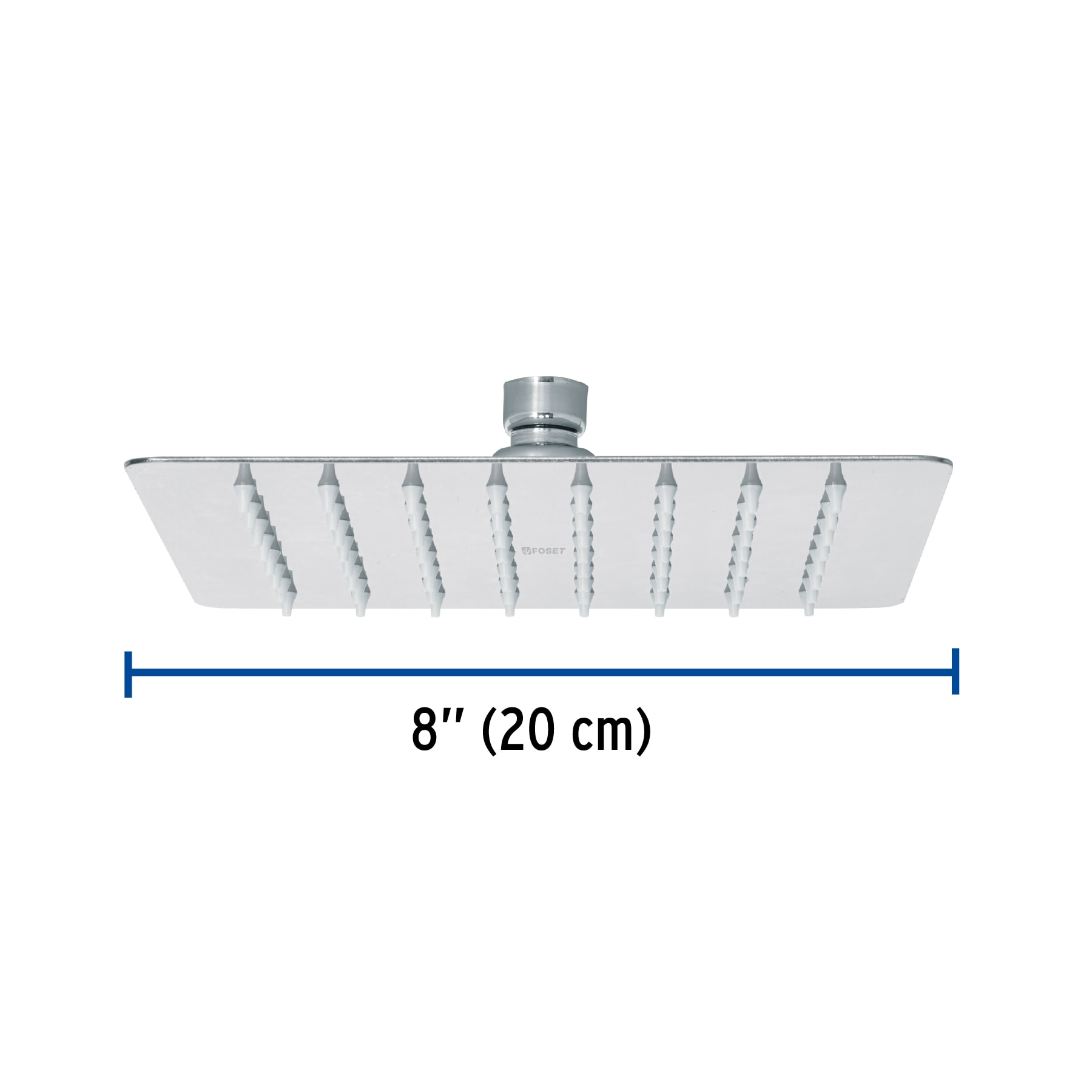 Regadera cuadrada 8', acero inox, sin brazo, cromo, Túbig